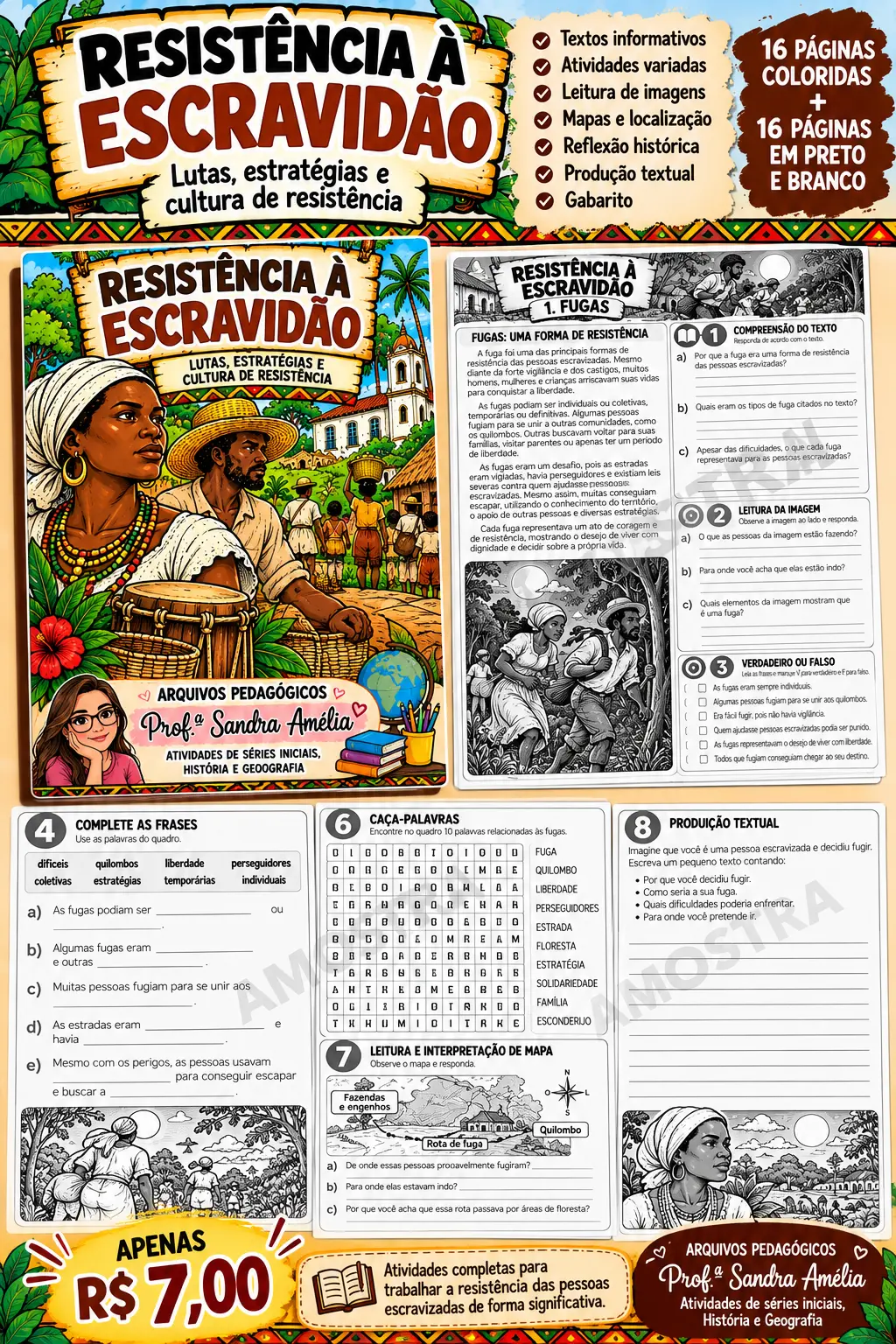 Resistência a Escravidão – Material Pedagógico — capa do material