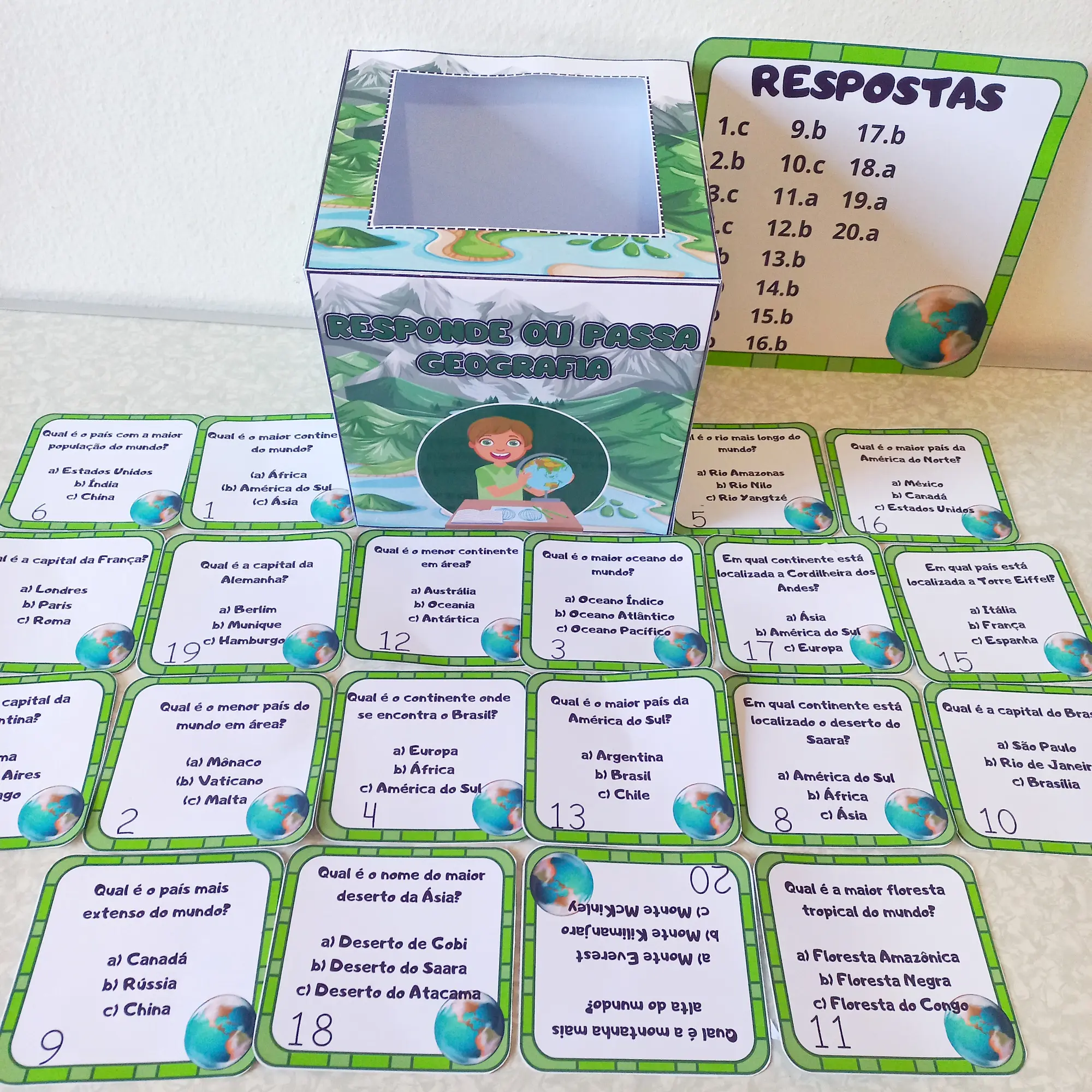 Responde ou Passa: Geografia – PDF para Imprimir — amostra 1: O que vem no material