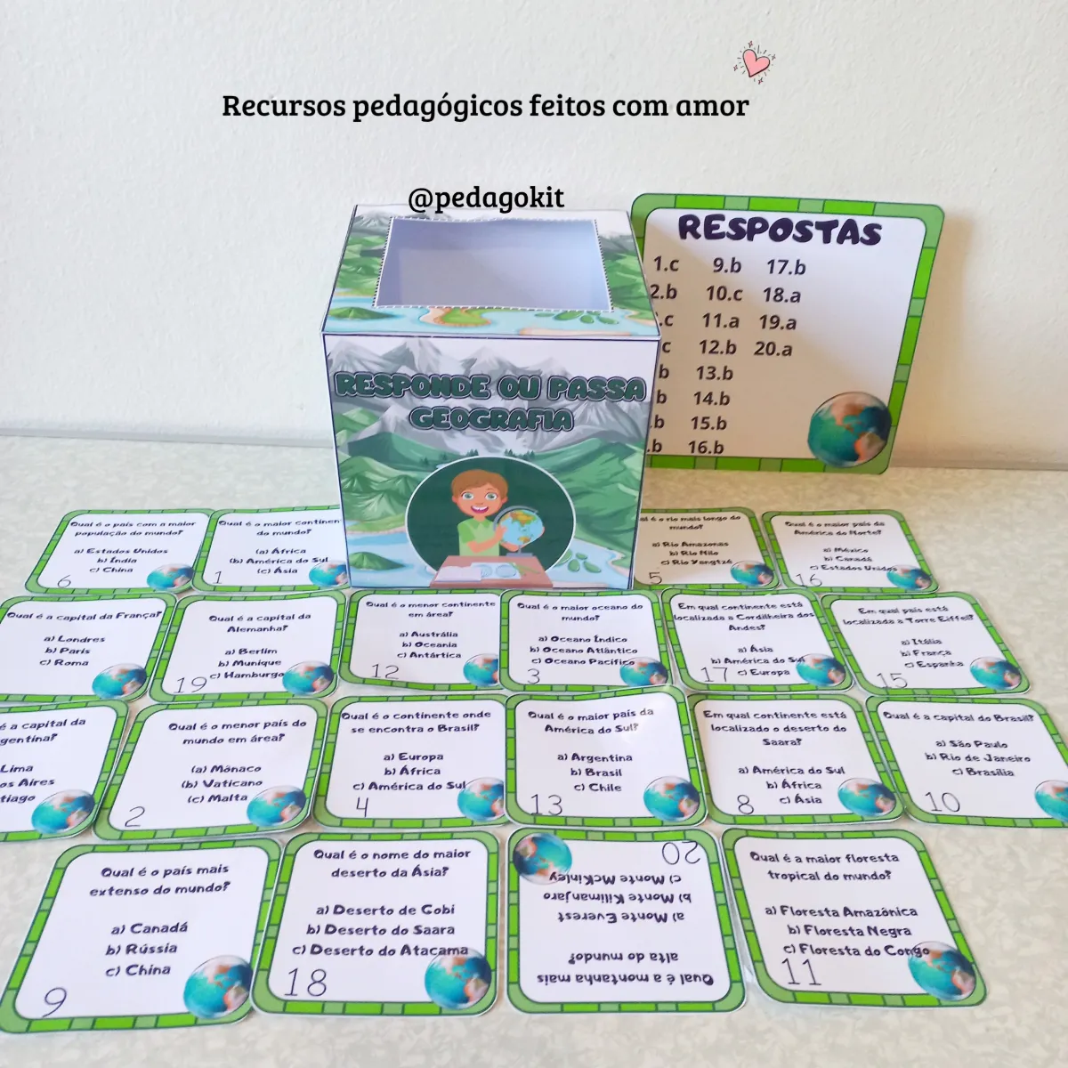 Responde ou passa - geografia — Atividades para Todas as séries: Um jogo de perguntas e respostas divertido onde seu aluno…
