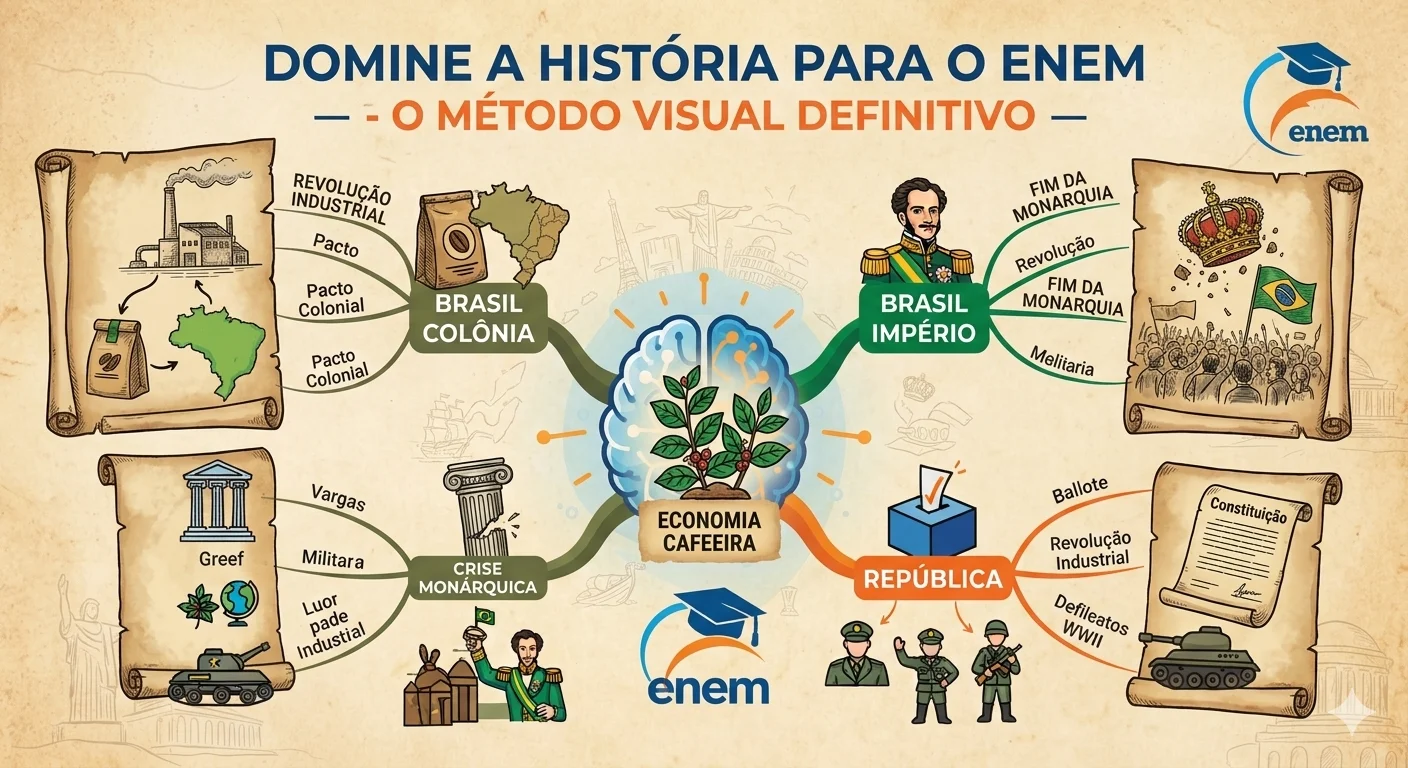 Resumo de História para o ENEM: Guia Visual e Mapas Mentais — amostra 1: Por que este material é essencial para sua…