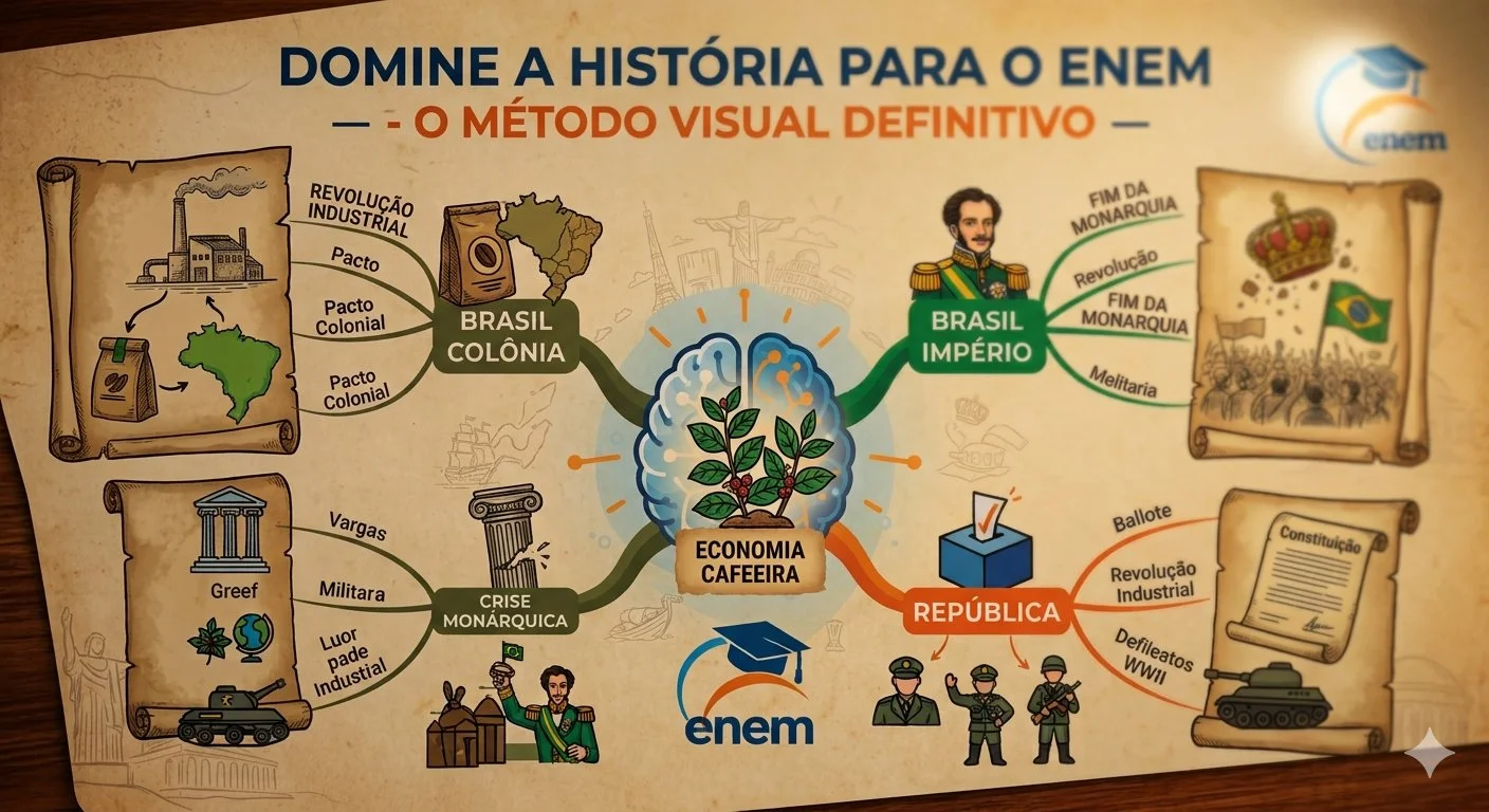 Resumo de História para o ENEM: Guia Visual e Mapas Mentais — amostra 2: O que você vai ganhar