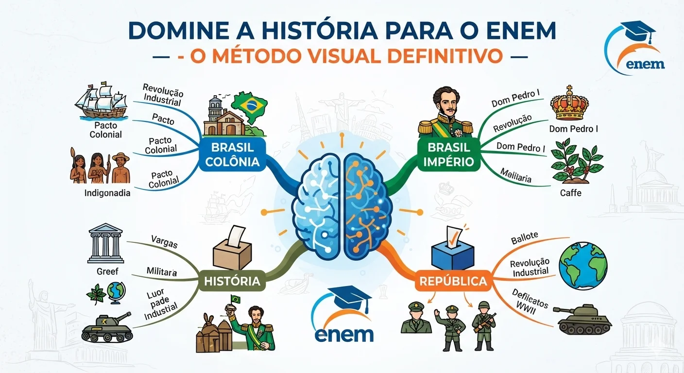 Resumo de História para o ENEM: Guia Visual e Mapas Mentais — capa do material