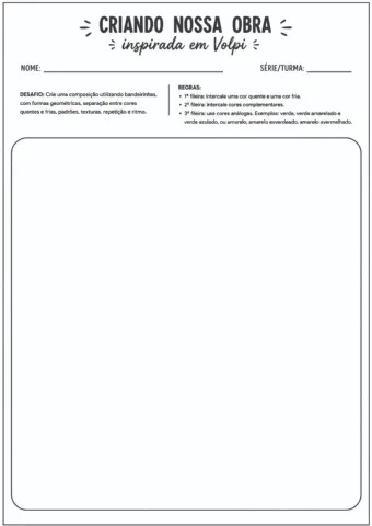 Resumo visual + Folha de atividade ALFREDO VOLPI — amostra 1: O material apresenta um mapa visual com informações do…
