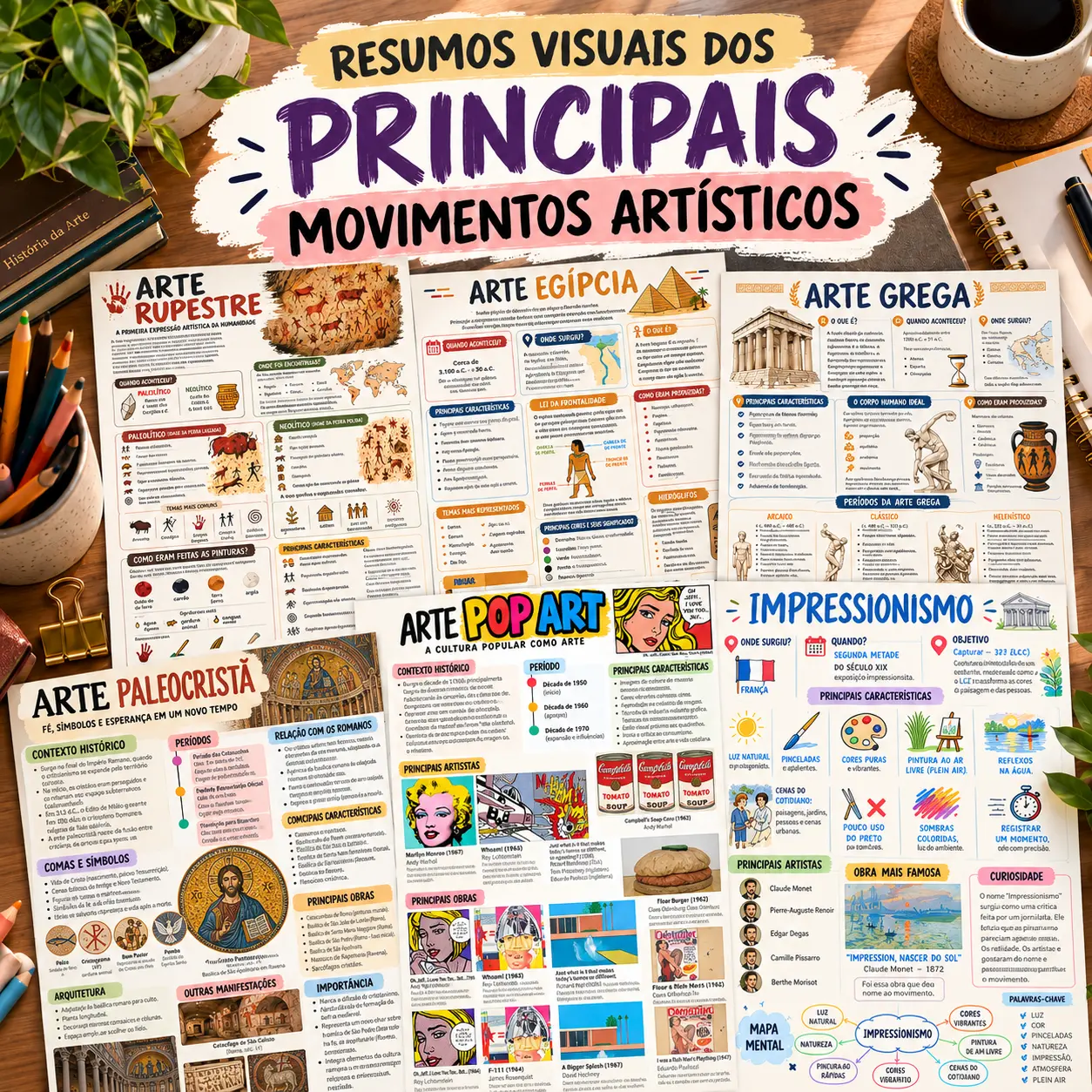 Resumos Visuais dos Principais Movimentos Artísticos | ENEM — História para Ensino Médio: Resumos visuais de História da…
