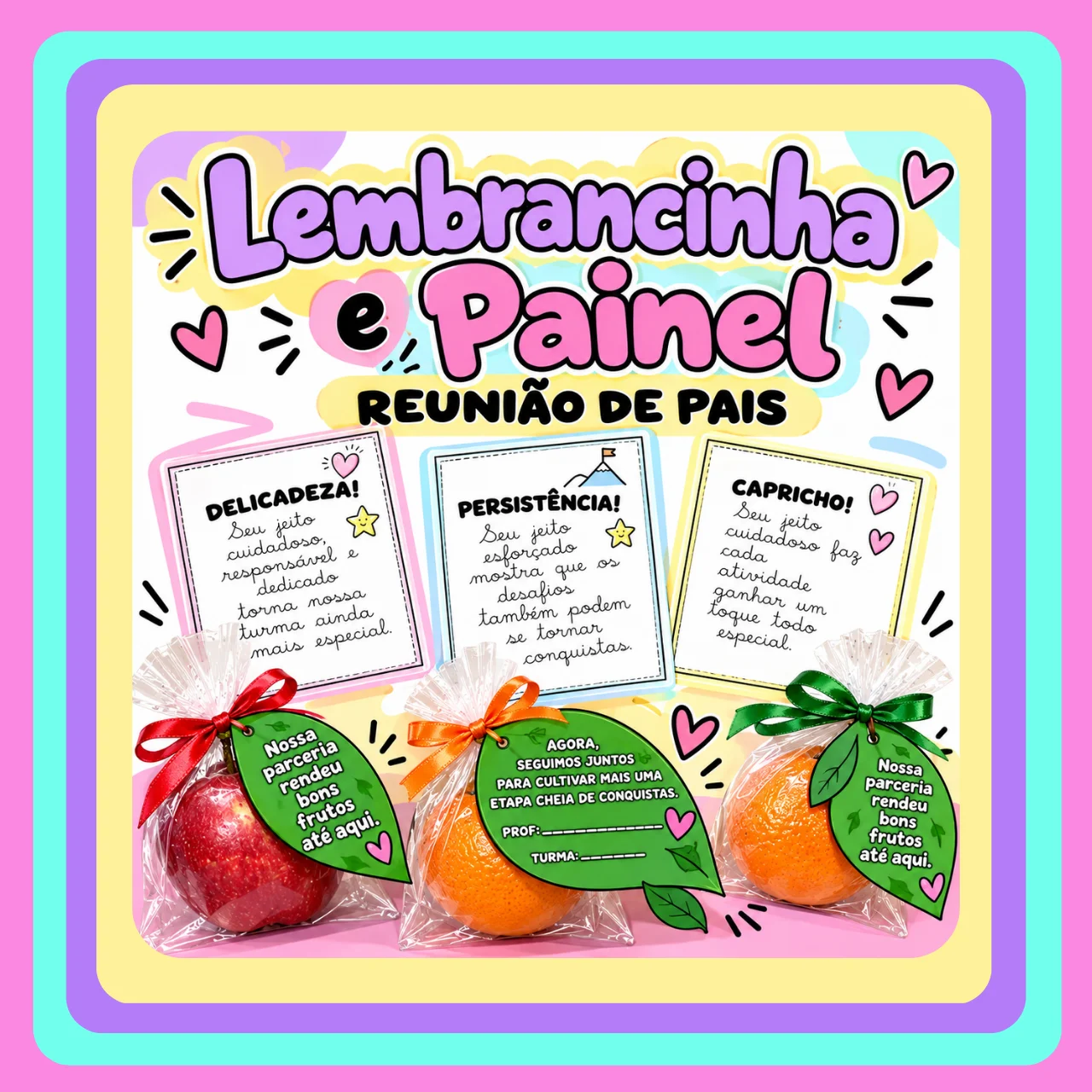 Reunião de Pais: Mural, Frases e Lembrancinha — Atividades para Educação Infantil: Material para reunião de pais e entrega…