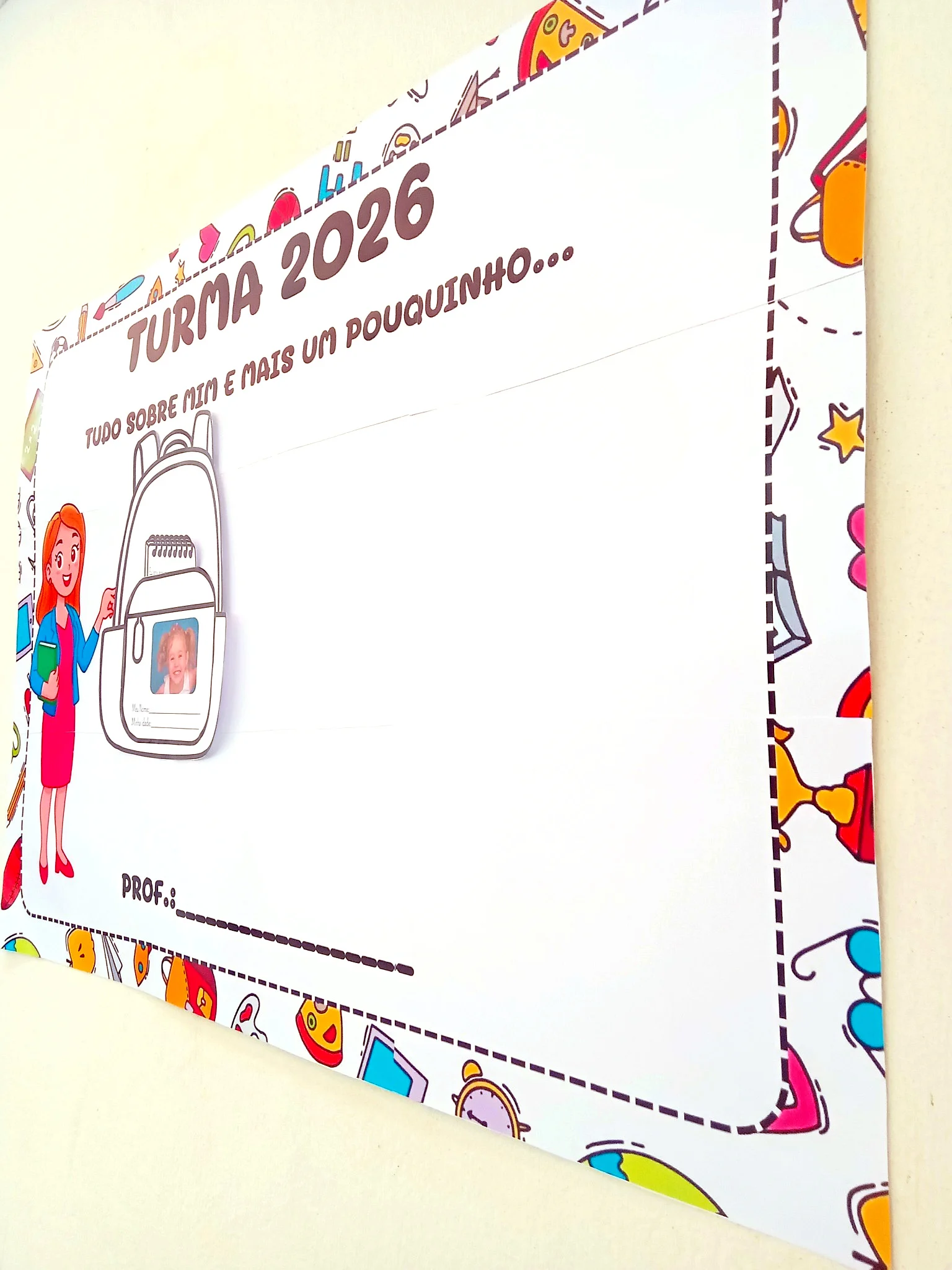 REVENDA Painel de Acolhimento Escolar 2026 com Atividade para Alunos — amostra 1: Painel de Turma 2026 + Atividade…