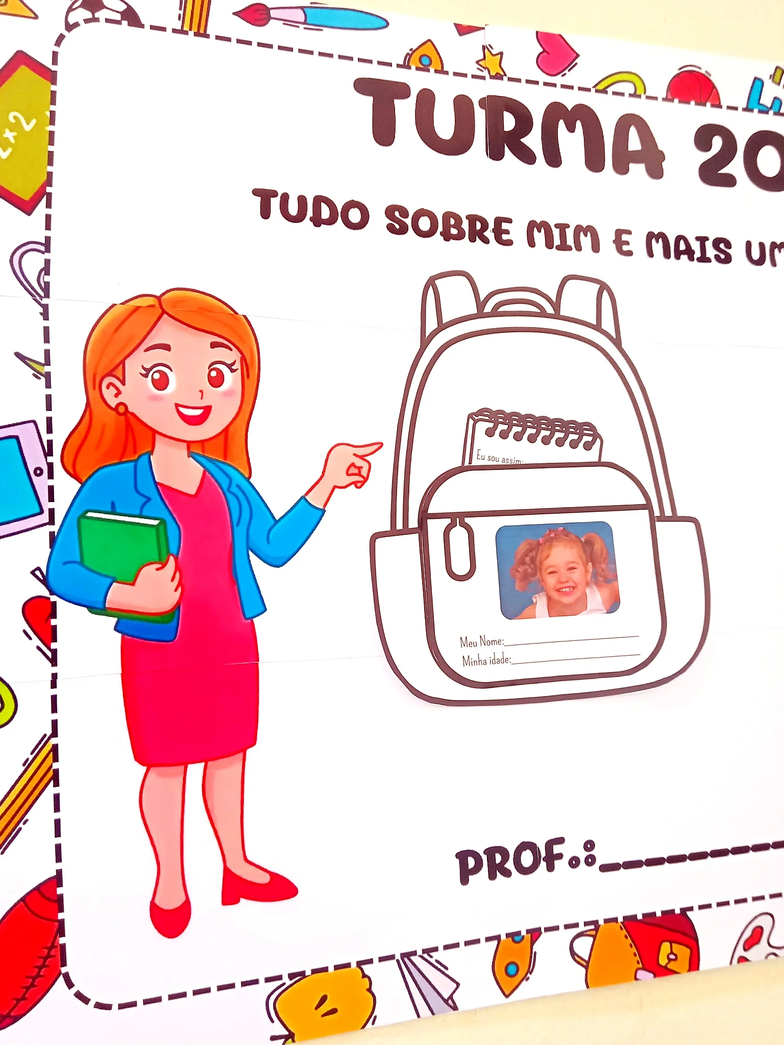 REVENDA Painel de Acolhimento Escolar 2026 com Atividade para Alunos — amostra 6: Painel de Turma 2026 + atividade Eu Sou…