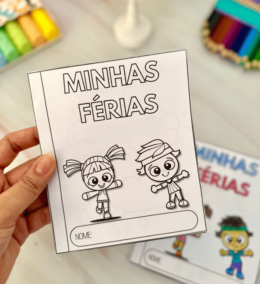 Revistinha Minhas Férias: Registros e Desenhos para Colorir — amostra 1: Revistinha Minhas Férias: memórias que viram…