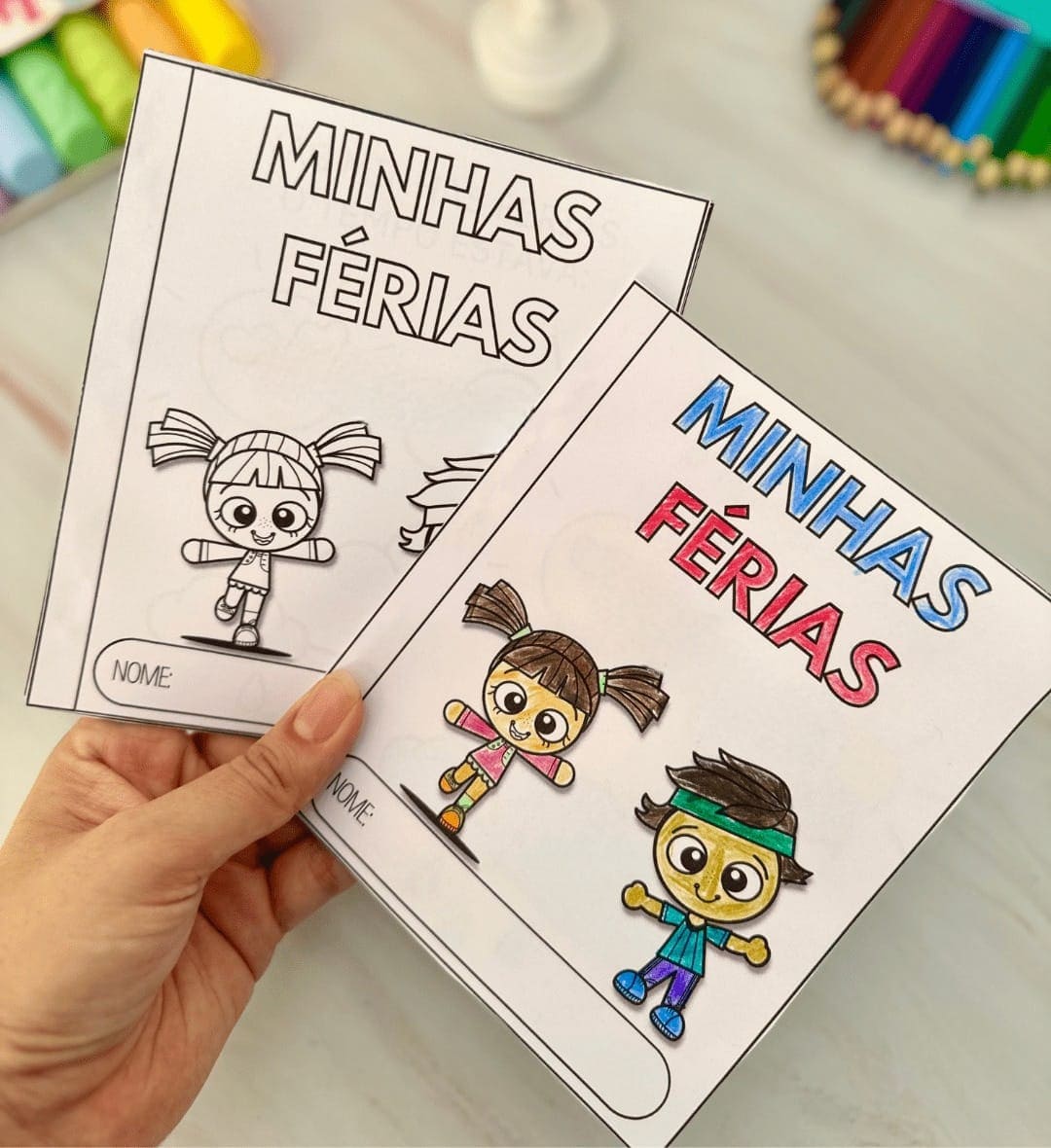 Revistinha Minhas Férias: Registros e Desenhos para Colorir — capa do material