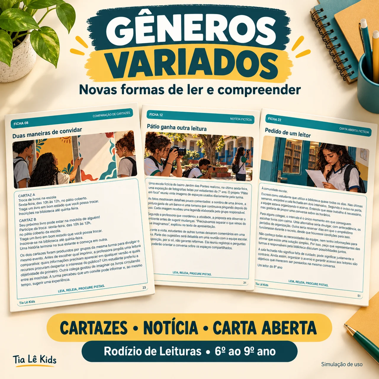Rodízio de Leituras do 6º ao 9º Ano | 30 Textos e 150 Questões — amostra 3: PROGRESSÃO QUE PODE SER ADAPTADA Rodízio de Leituras do 6º ao 9º Ano | 30 Textos e 150 Questões — amostra 3: PROGRESSÃO QUE PODE SER ADAPTADA