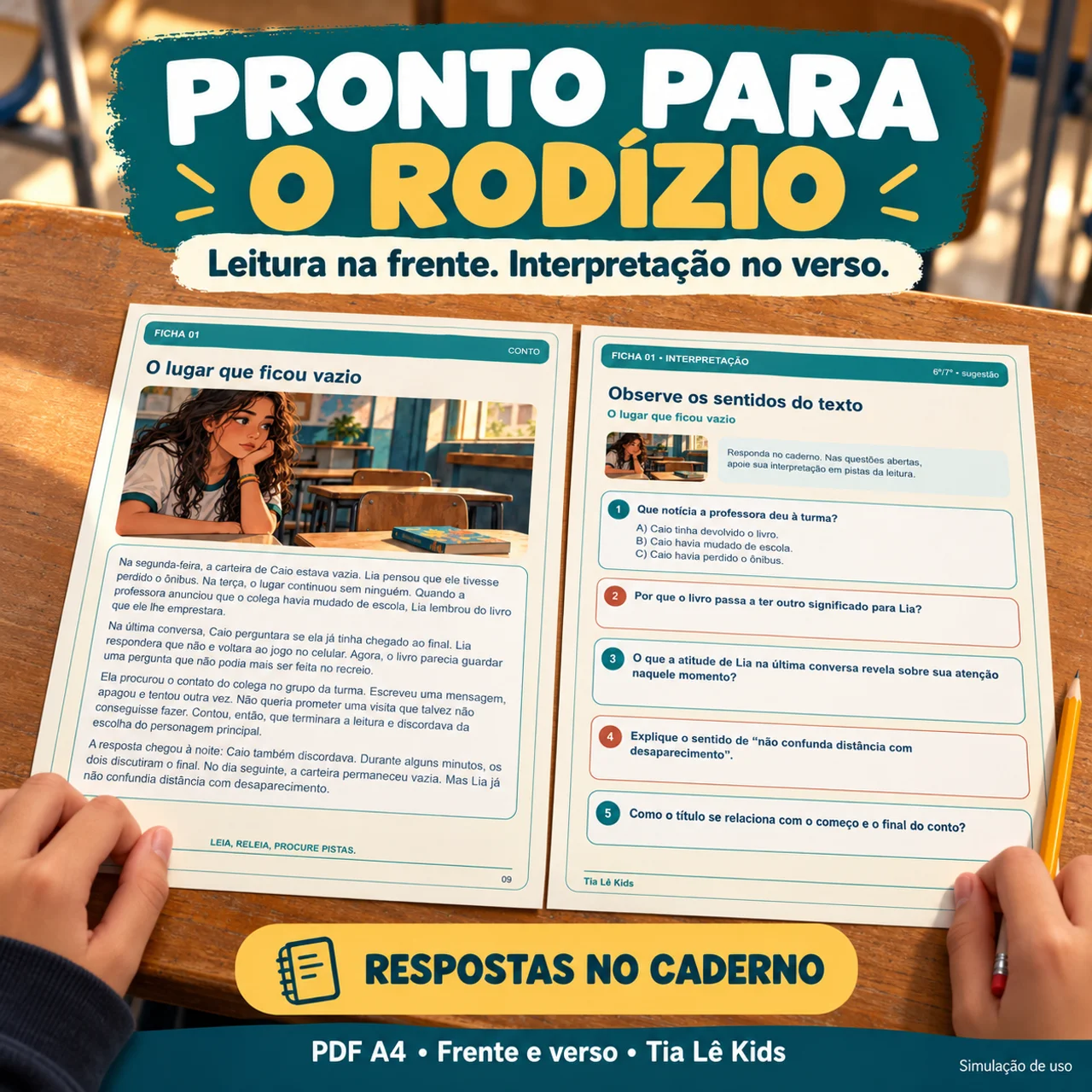 Rodízio de Leituras do 6º ao 9º Ano | 30 Textos e 150 Questões — amostra 4: COMO USAR Rodízio de Leituras do 6º ao 9º Ano | 30 Textos e 150 Questões — amostra 4: COMO USAR