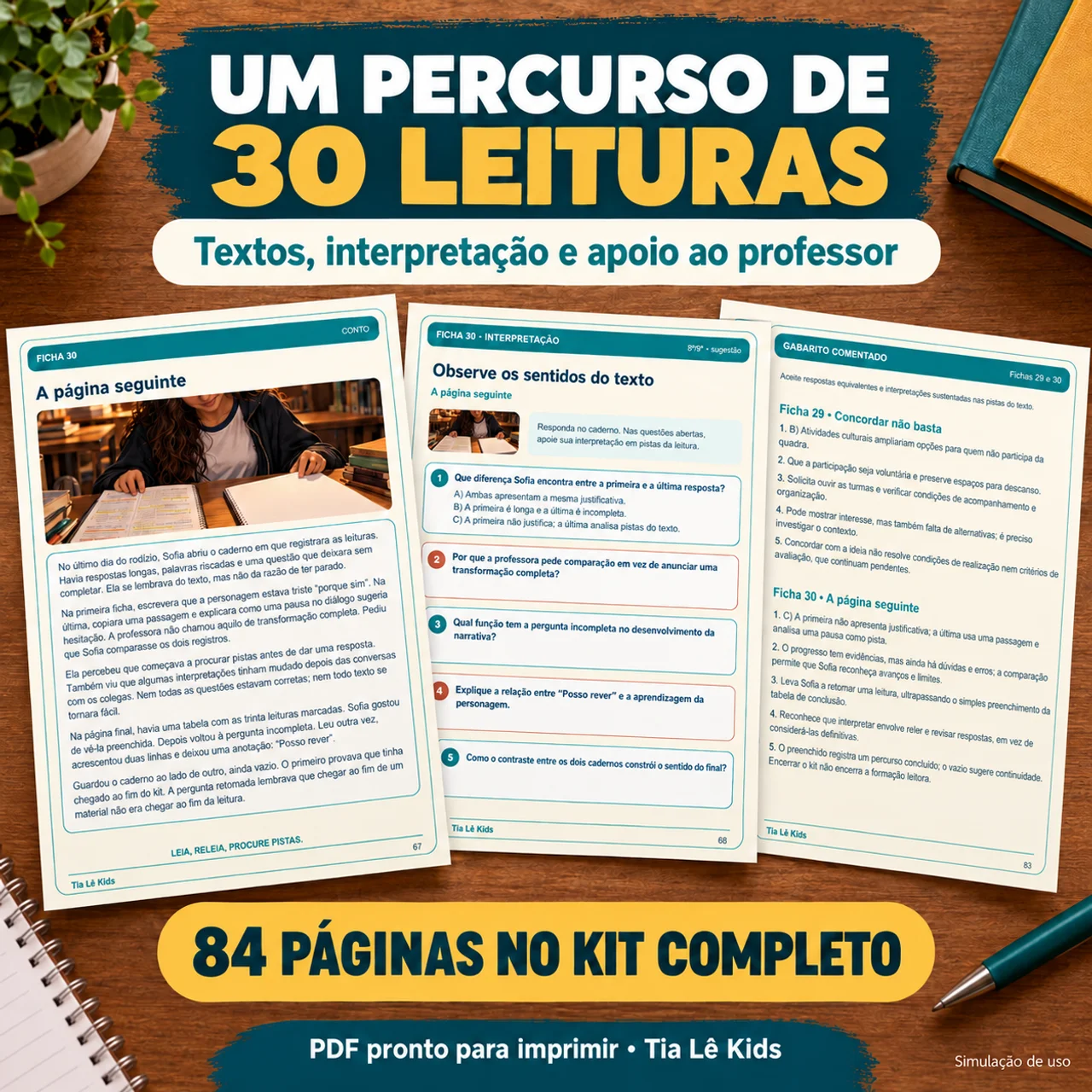 Rodízio de Leituras do 6º ao 9º Ano | 30 Textos e 150 Questões — amostra 6: 30 leituras ilustradas para o 6º ao 9º ano, com… Rodízio de Leituras do 6º ao 9º Ano | 30 Textos e 150 Questões — amostra 6: 30 leituras ilustradas para o 6º ao 9º ano, com…
