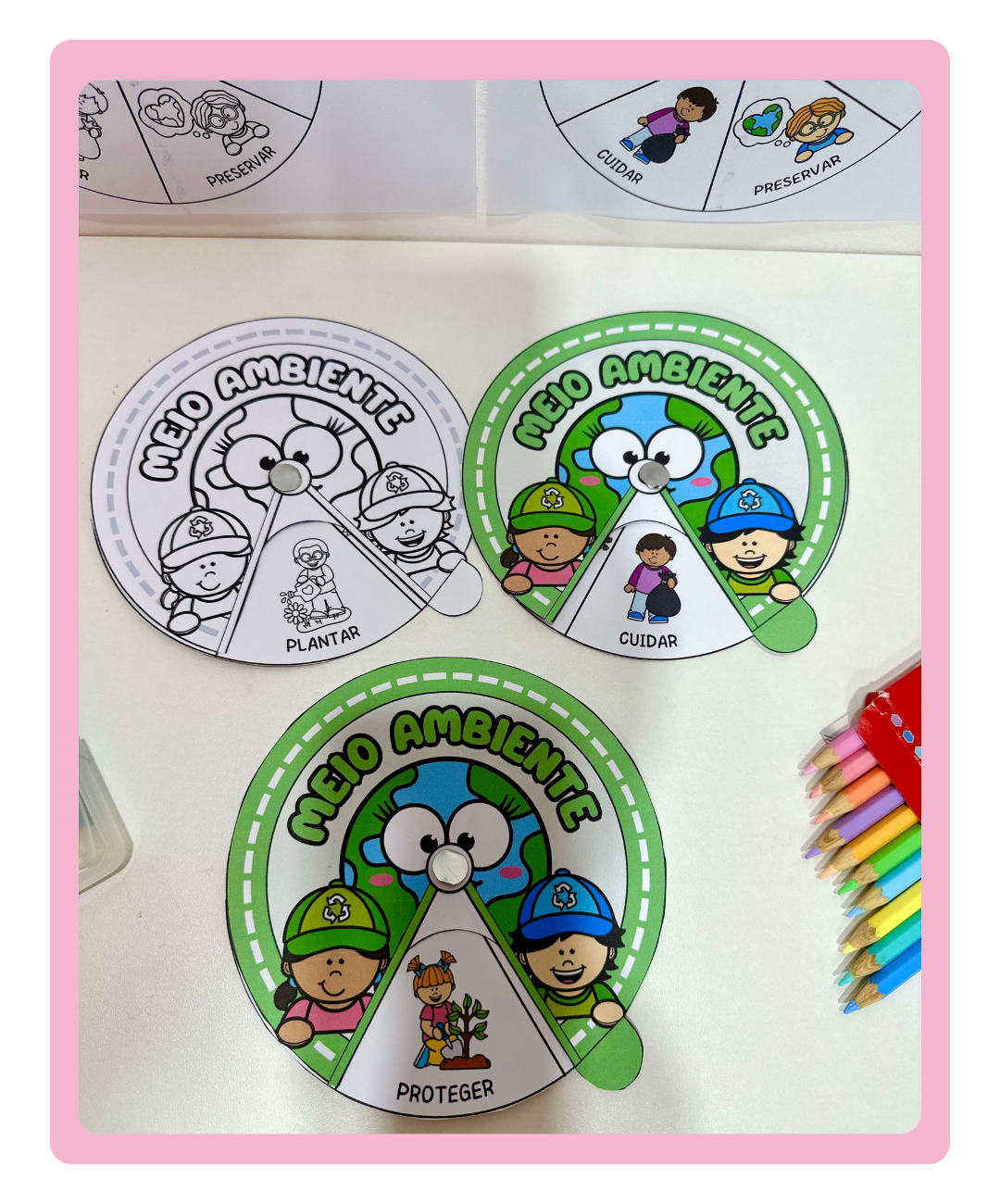 Roleta de meio ambiente para imprimir na Educação Infantil — amostra 5: Leve o cuidado com o planeta para a conversa com as…