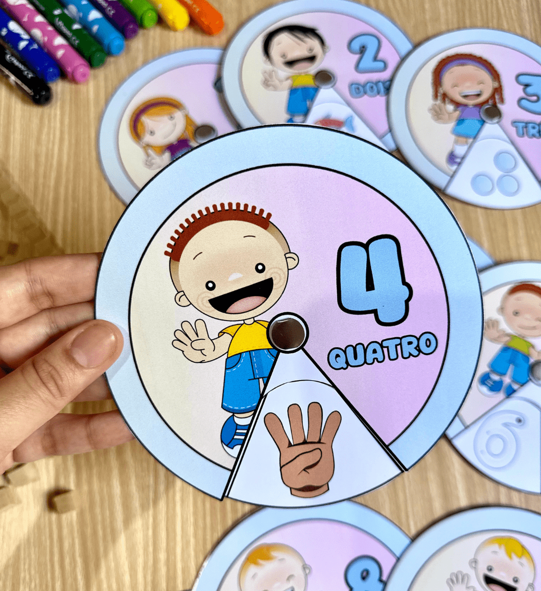 Roleta dos Números de 1 a 10 para Educação Infantil — amostra 1: Roleta dos Números: explore numerais e quantidades
