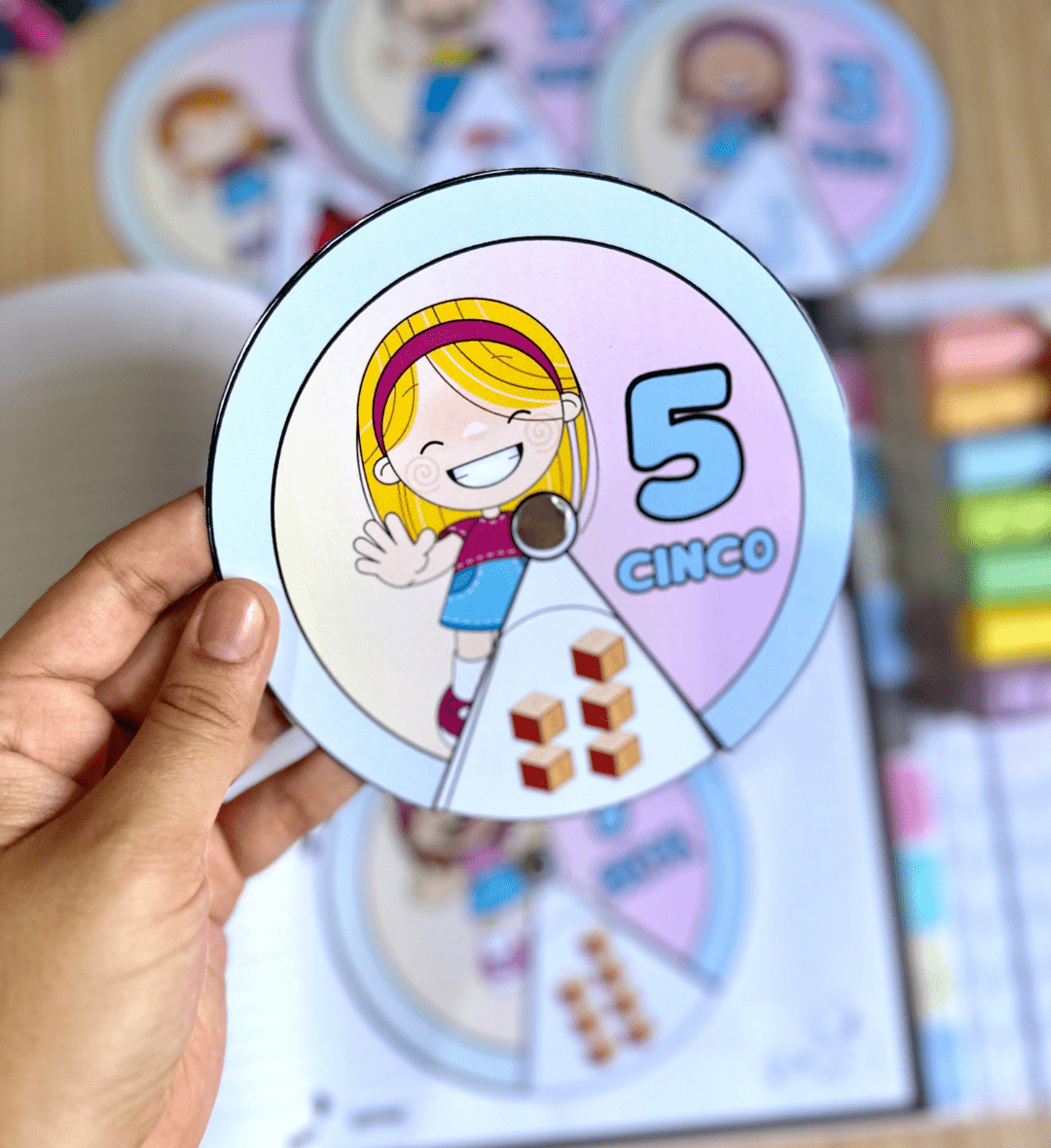Roleta dos Números de 1 a 10 para Educação Infantil — amostra 6: Explore números e quantidades com roletas interativas de 1…