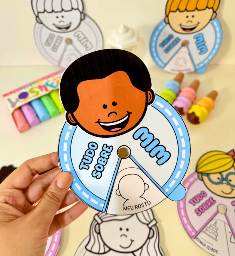Roleta Tudo Sobre Mim: identidade e respeito às diferenças — amostra 1: Roleta Tudo Sobre Mim para Educação Infantil