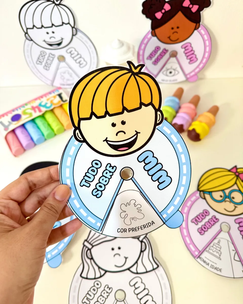 Roleta Tudo Sobre Mim para Educação Infantil e Anos Iniciais — amostra 3: Recurso interativo Roleta Tudo Sobre Mim para…