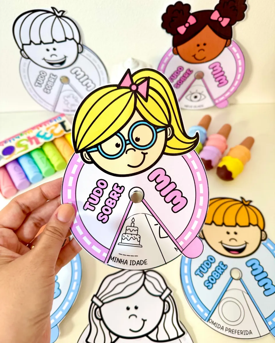 Roleta Tudo Sobre Mim para Educação Infantil e Anos Iniciais — amostra 4: Recurso interativo Roleta Tudo Sobre Mim para…