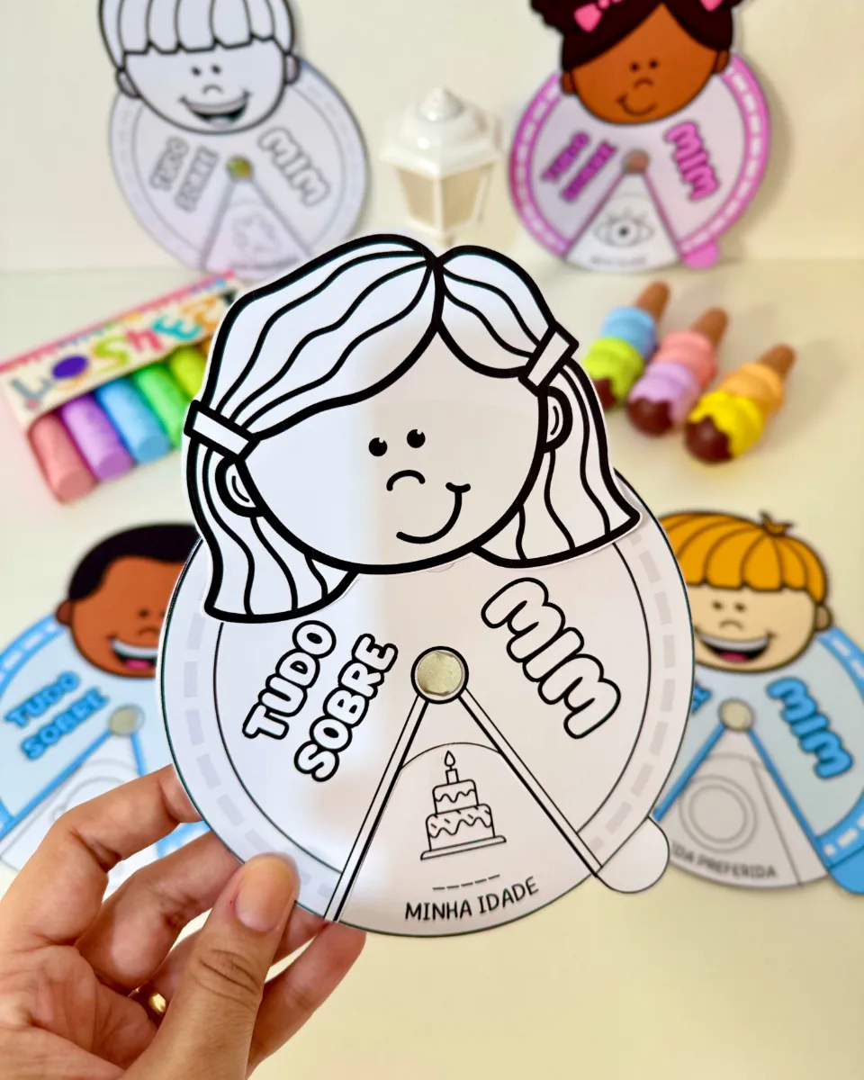 Roleta Tudo Sobre Mim para Educação Infantil e Anos Iniciais — amostra 5: Recurso interativo Roleta Tudo Sobre Mim para…