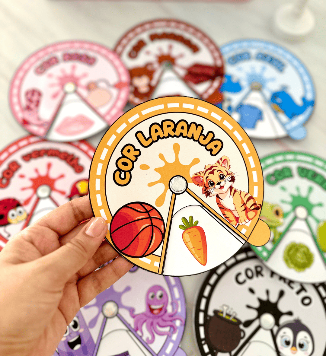 Roletas das Cores: PDF para Educação Especial e Infantil — amostra 3: Como usar as roletas em sala de aula