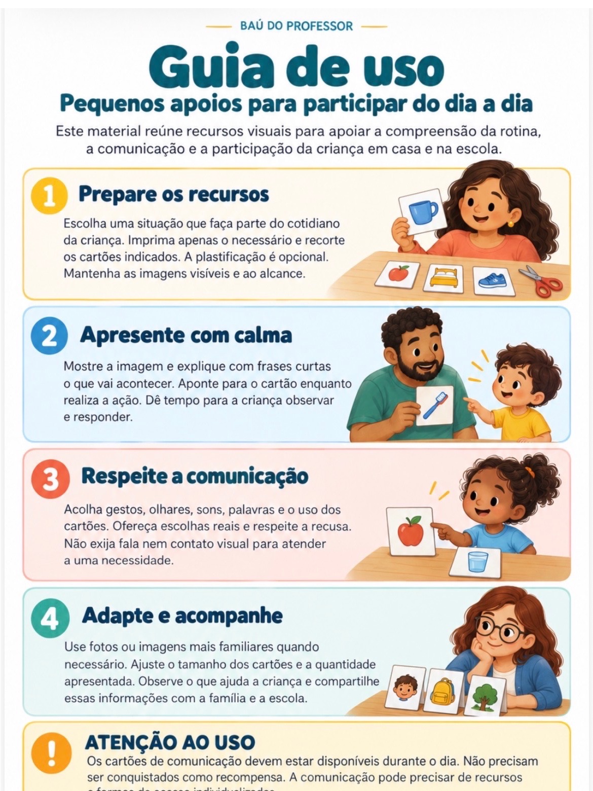 Rotina Visual e CAA Infantil: Kit com 50 Páginas em PDF — amostra 1: Ajude a criança a compreender os momentos do dia e…