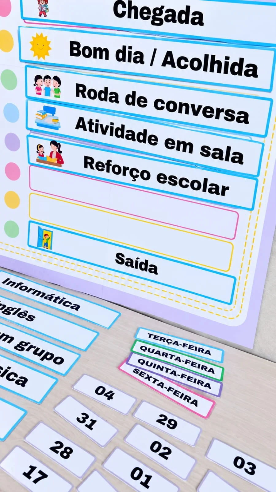 Rotina Visual Infantil: Kit de Atividades para Autonomia e Organização — amostra 2: Painel de Rotina na Escola: recurso…