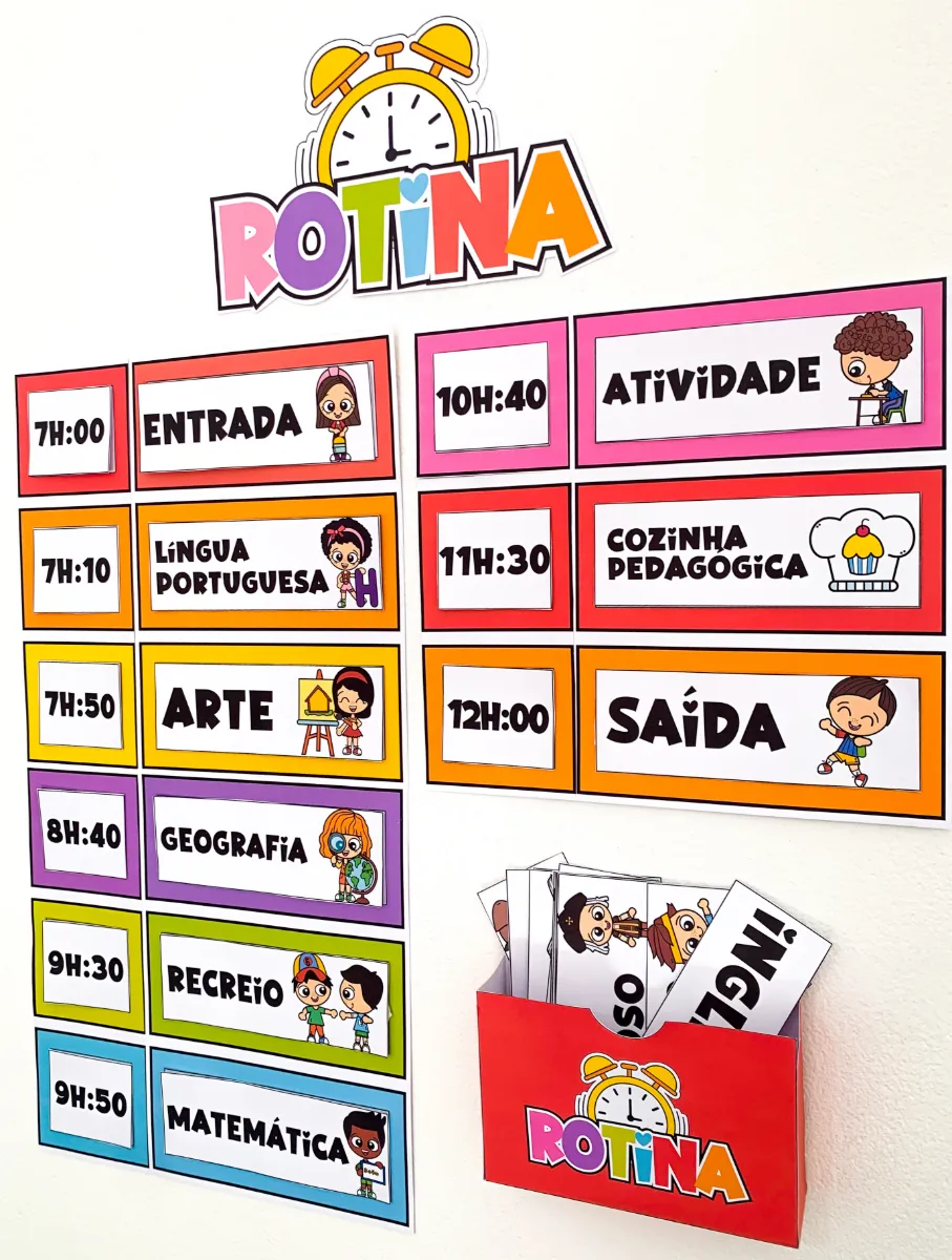 Rotinas Organizadas para o Ensino Fundamental 1 — amostra 4: Facilite o dia a dia das crianças com fichas de rotina…