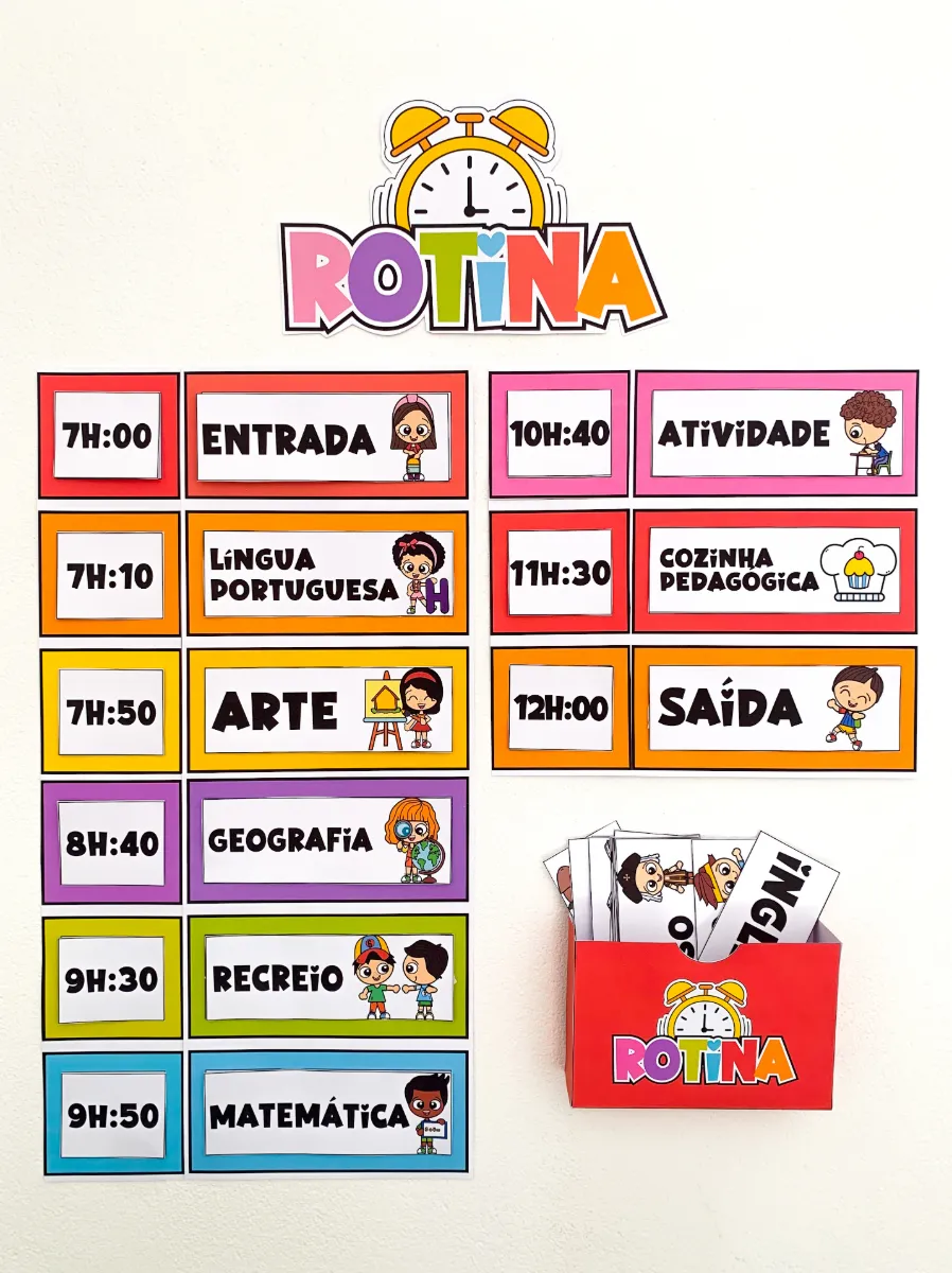 Rotinas Organizadas para o Ensino Fundamental 1 — amostra 5: Facilite o dia a dia das crianças com fichas de rotina…