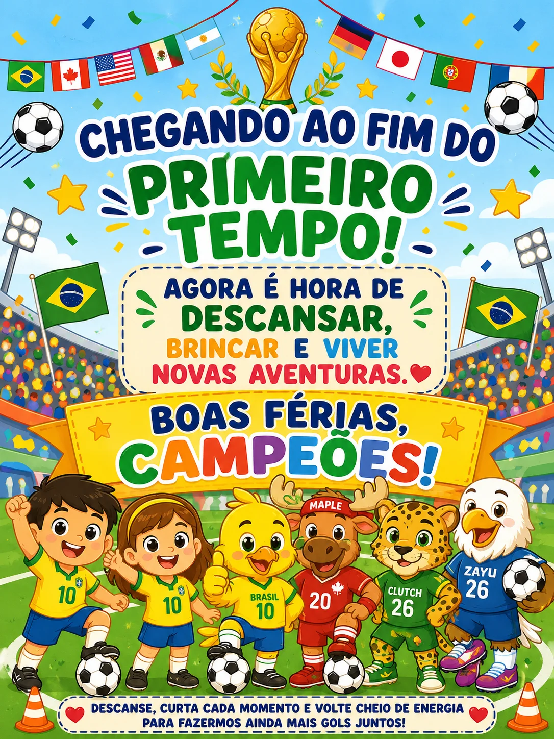 Rumo às Férias: Painel de Porta Copa 2026 — amostra 2: Painel de porta Copa 2026 para celebrar a chegada das férias