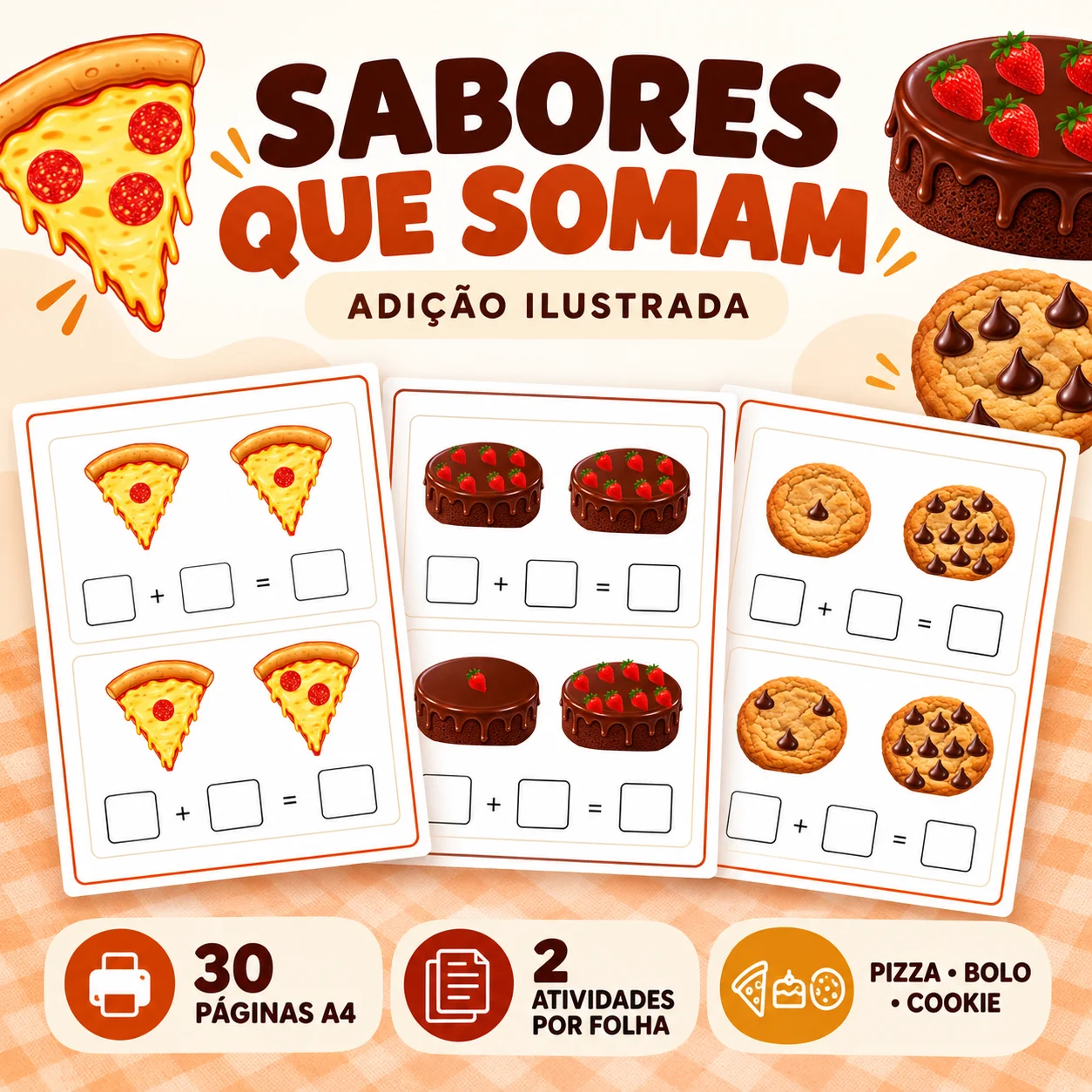 Sabores que Somam – Adição Ilustrada - Matemática — amostra 3: Uma proposta lúdica e visual para trabalhar contagem e… Sabores que Somam – Adição Ilustrada - Matemática — amostra 3: Uma proposta lúdica e visual para trabalhar contagem e…