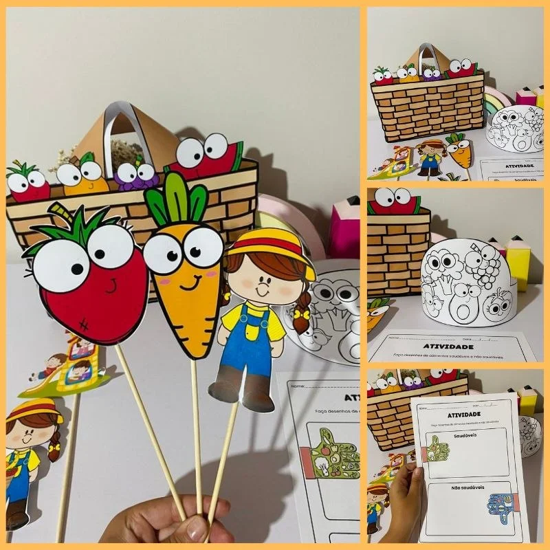 Sacola Alimentação Saudável | Recurso Educação Infantil para Imprimir — capa do material