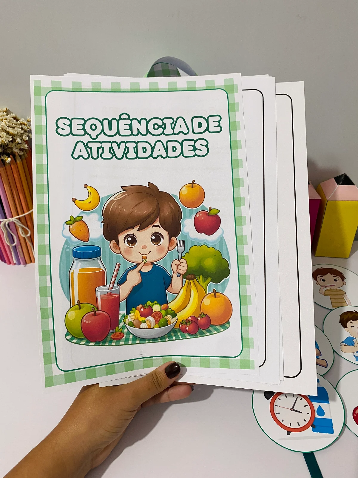Sacola cuidados com a saúde atividade hábitos saudáveis educação infantil PDF para imprimir — amostra 4: Esse recurso…