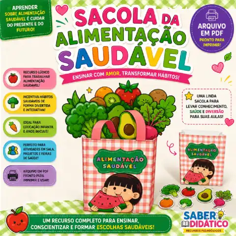 Sacola da alimentação saudável – PDF para Imprimir | Educação Infantil — capa do material