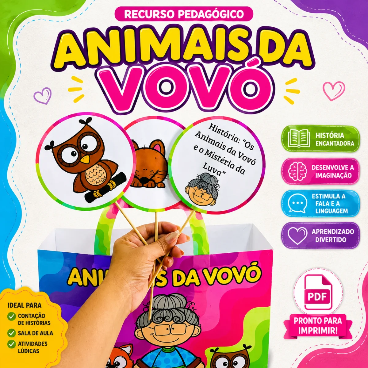 Sacola da Leitura – Os Animais da Vovó e o Mistério da Luva Perdida — Alfabetização para Educação Infantil: Sacola da…