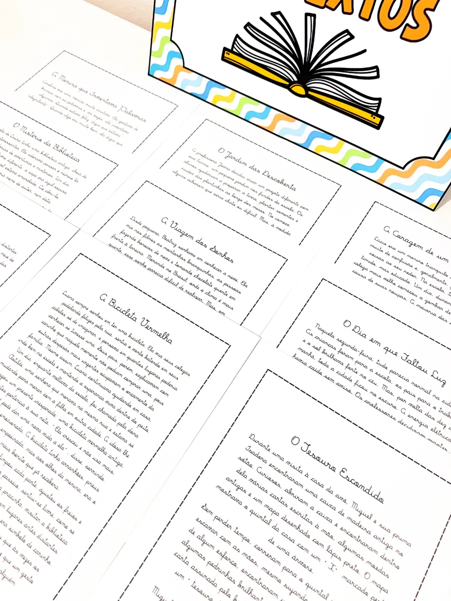 Sacola de Leitura com Textos para Copiar e Interpretar – 5º Ano — amostra 4: O material também conta com versão em letra…