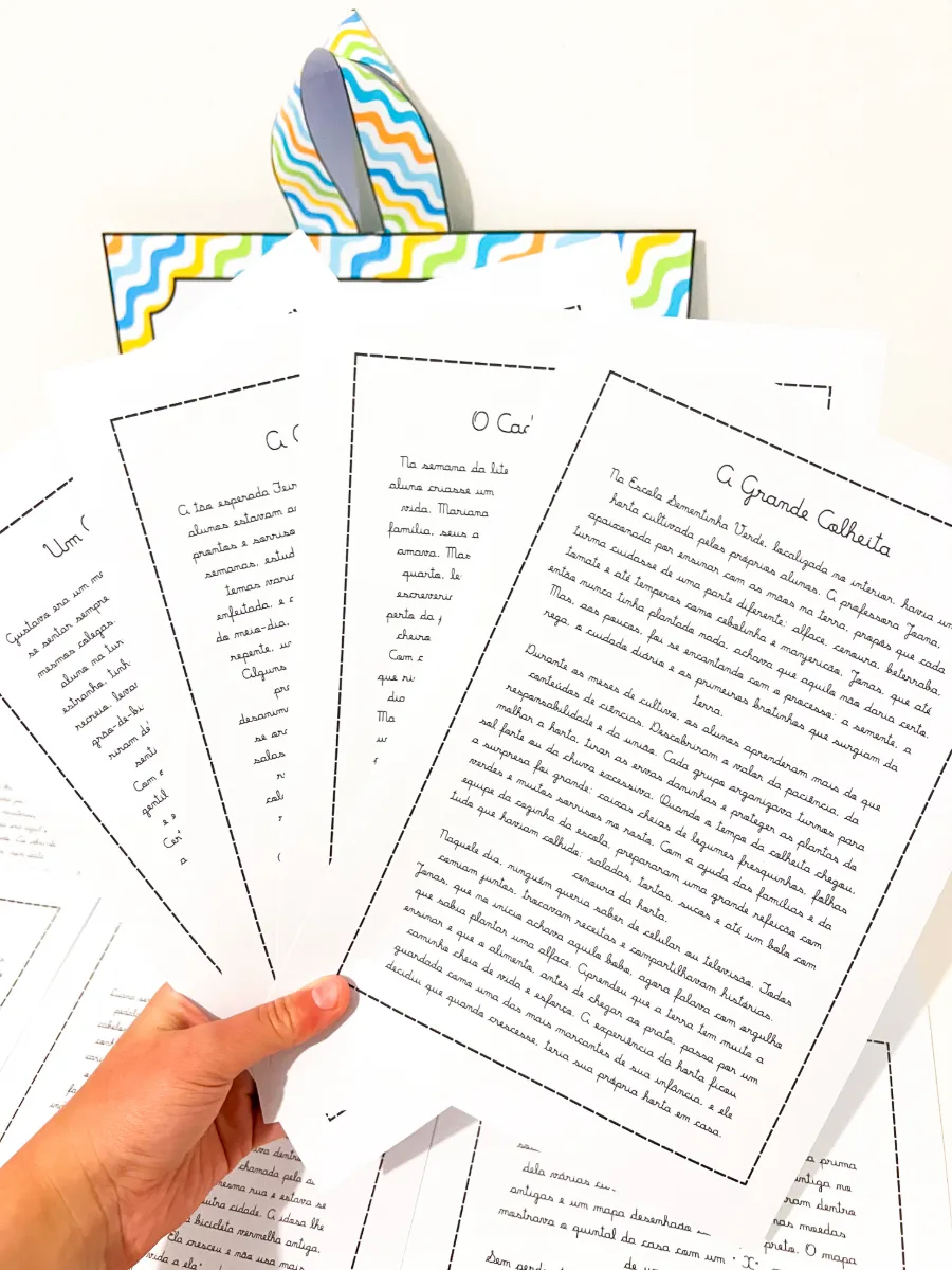 Sacola de Leitura com Textos para Copiar e Interpretar – 5º Ano — amostra 6: O material também conta com versão em letra…