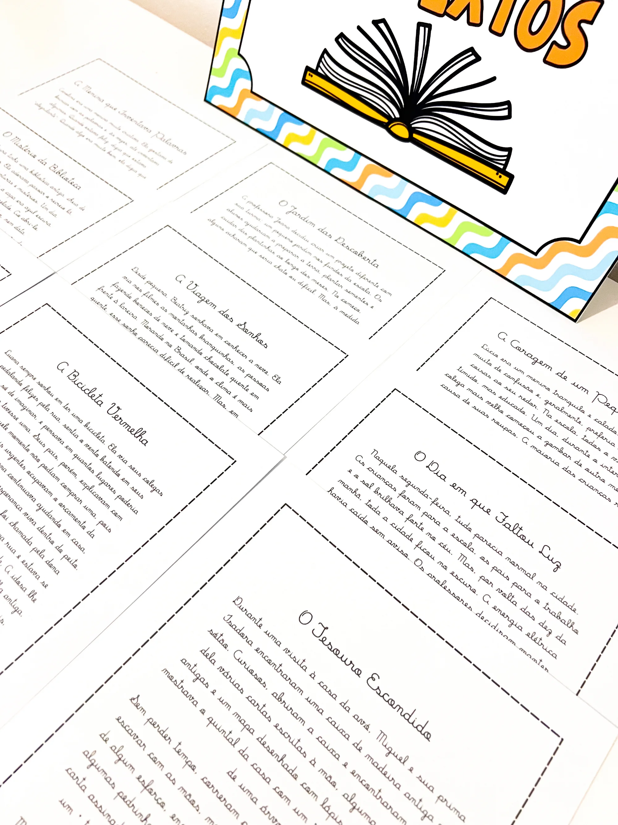 Sacola de Textos em Letra Cursiva para o 5º Ano — amostra 5: Sacola de textos para o 5º ano com atividades de leitura,…