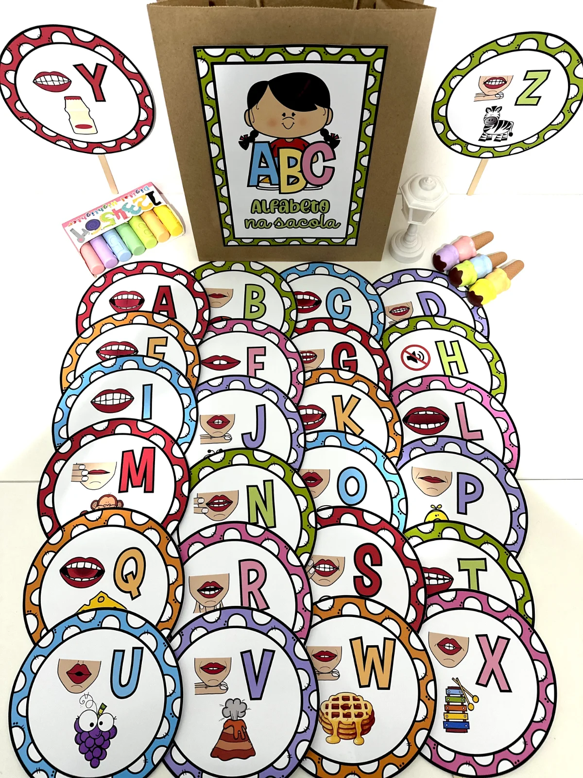 Sacola do Alfabeto fônico para trabalhar alfabetização — Alfabetização para Educação Infantil: Material Sacola do Alfabeto…