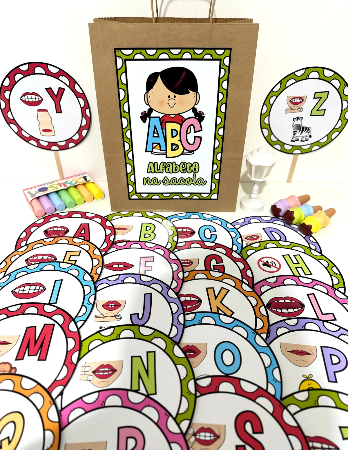 Sacola do Alfabeto Fônico — Alfabetização para Educação Infantil: Recurso lúdico e interativo com capa para sacola e 26…