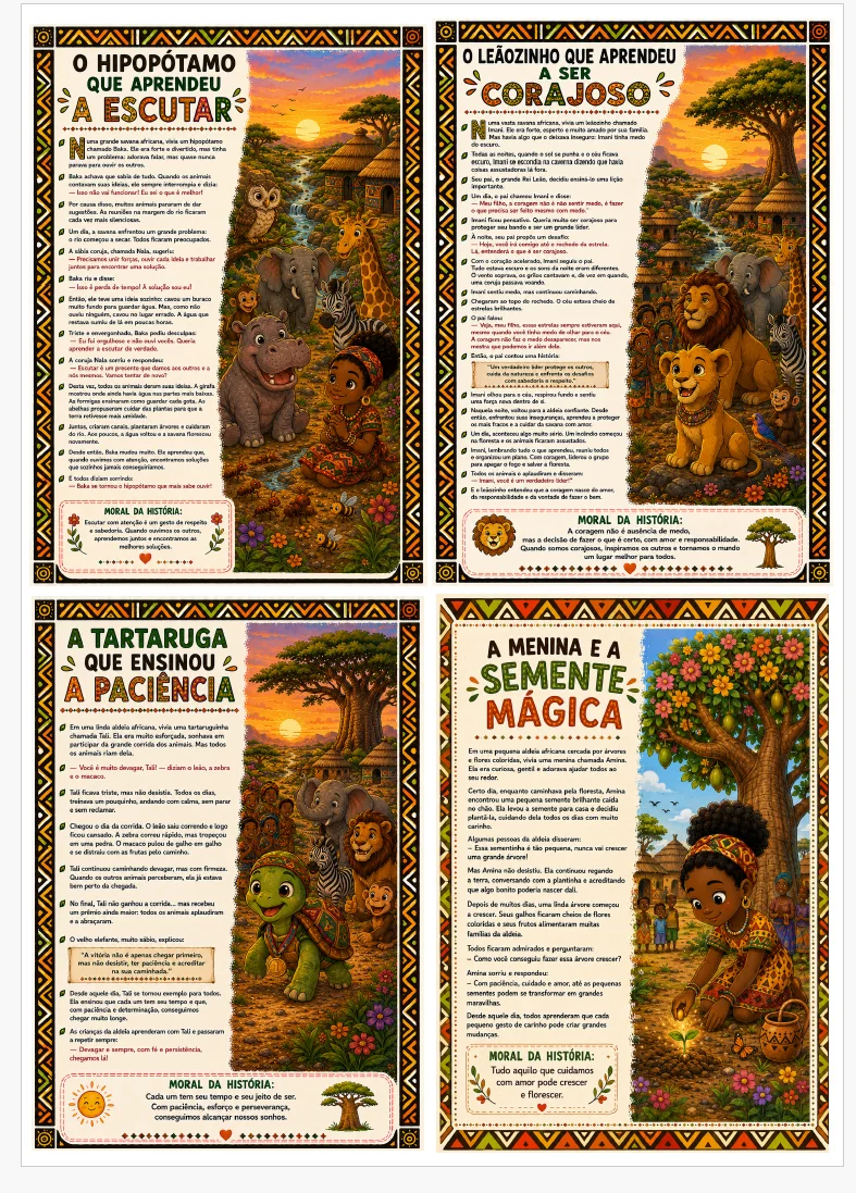 🌍📚Sacola Historinhas Africanas📚- ANOS INICIAIS — amostra 2: A Sacola Divertida da Leitura – Historinhas Africanas é um…