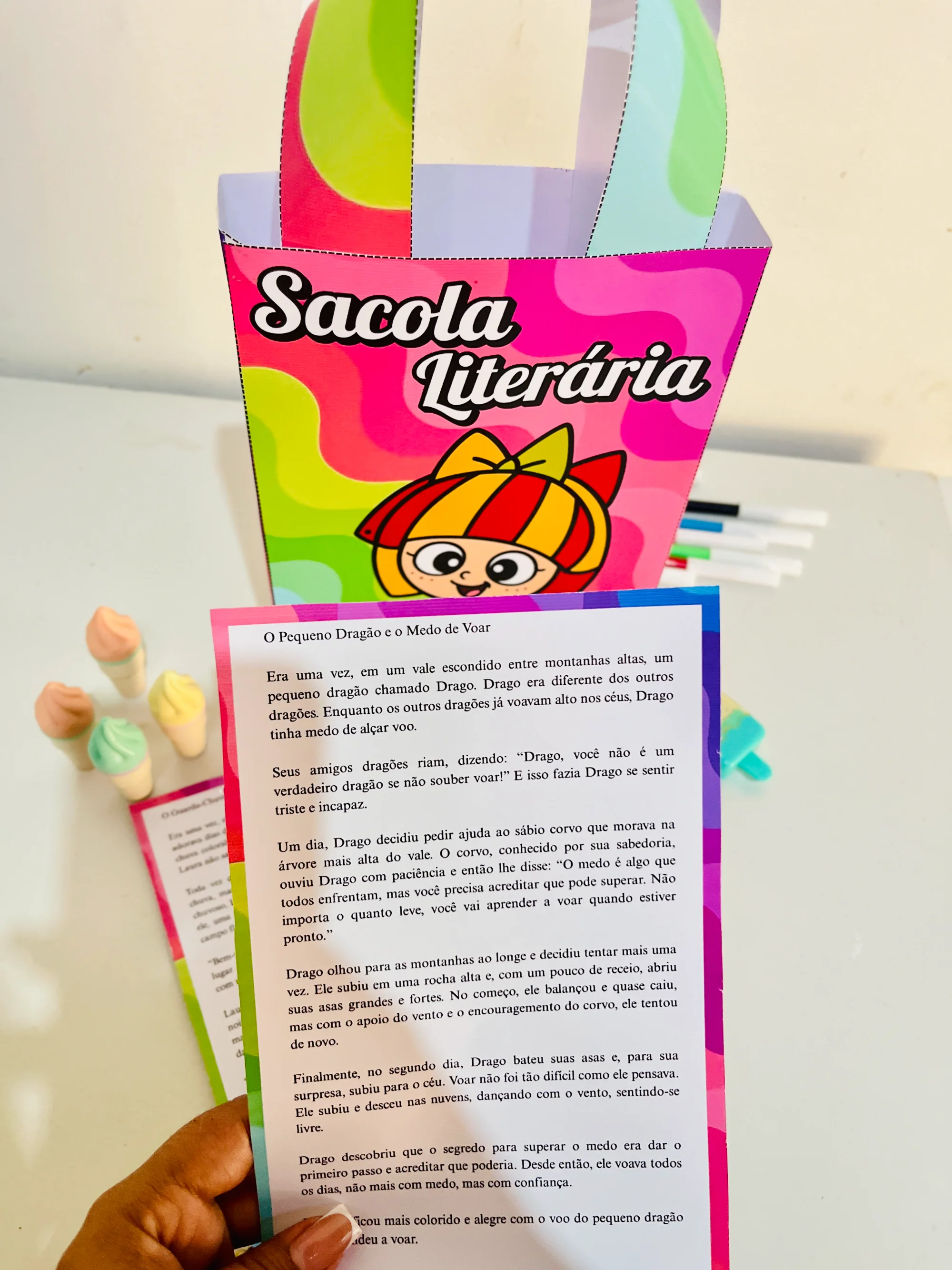 Sacola literária Kit de Leitura Infantil com Histórias e Atividades — amostra 5: Sacola Literária com histórias infantis…