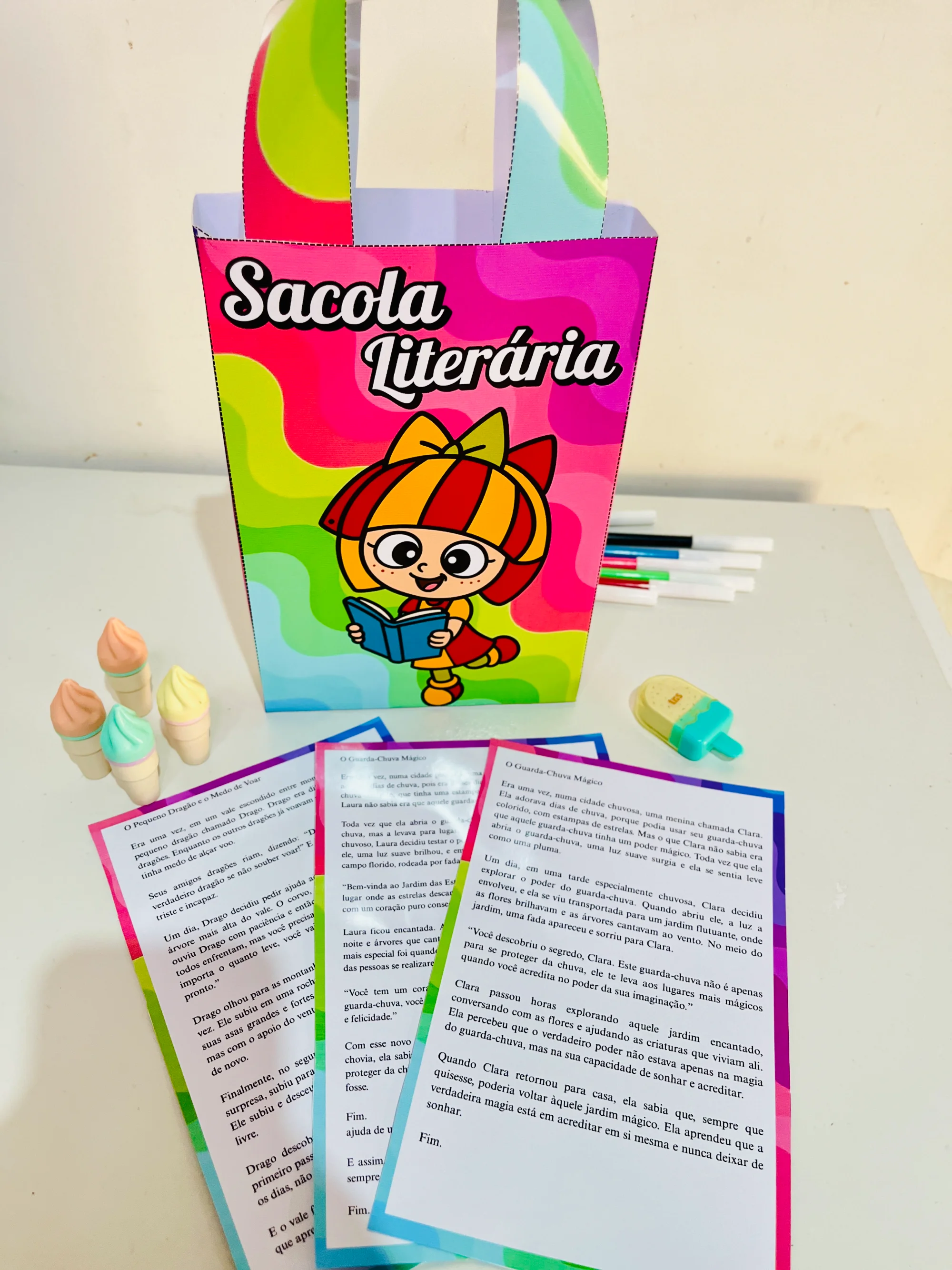 Sacola literária Kit de Leitura Infantil com Histórias e Atividades — capa do material