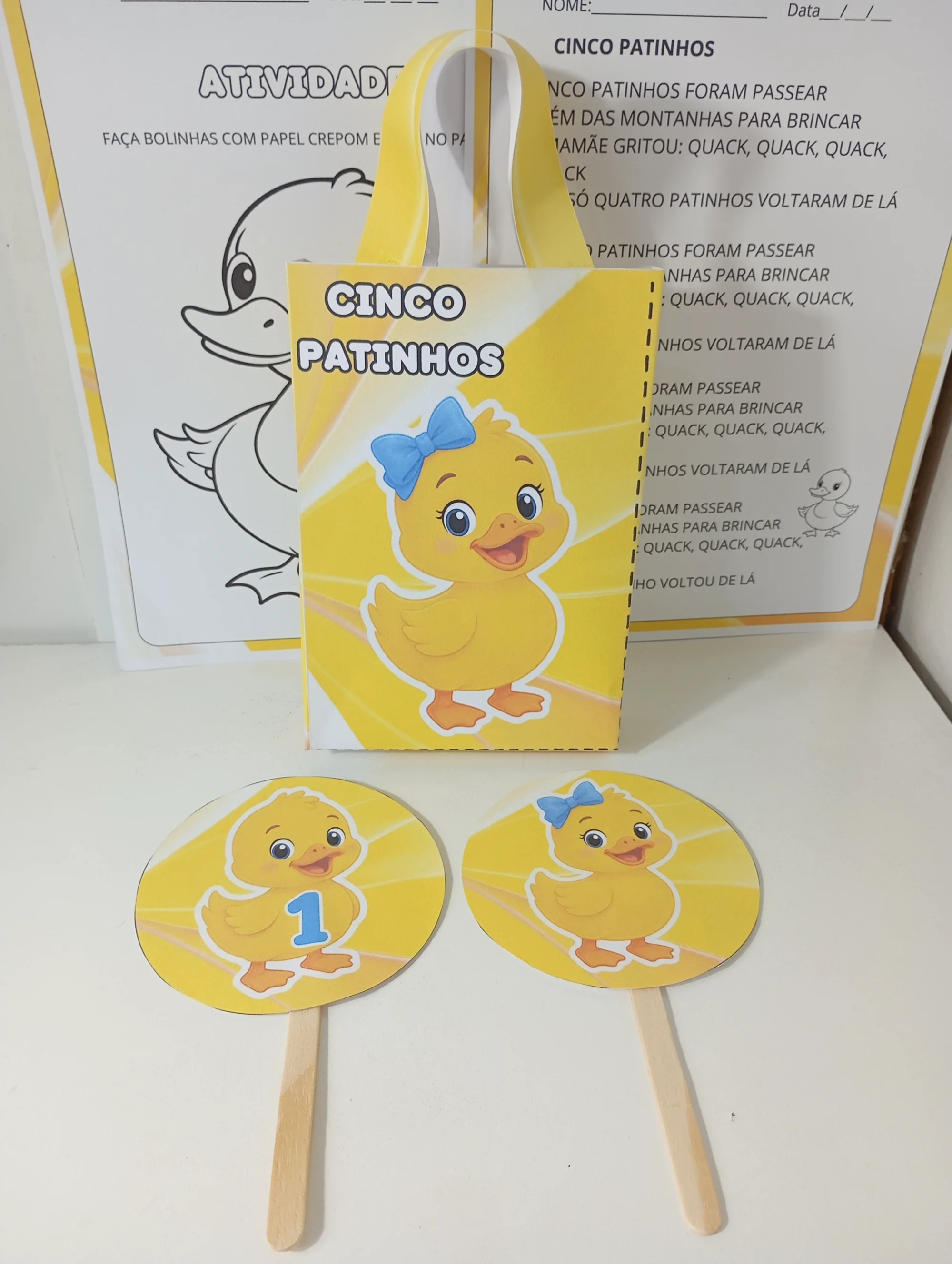 SACOLA MUSICAL – CINCO PATINHOS EDUCAÇÃO INFANTIL — amostra 1: 📌 Recurso lúdico que encanta as crianças.