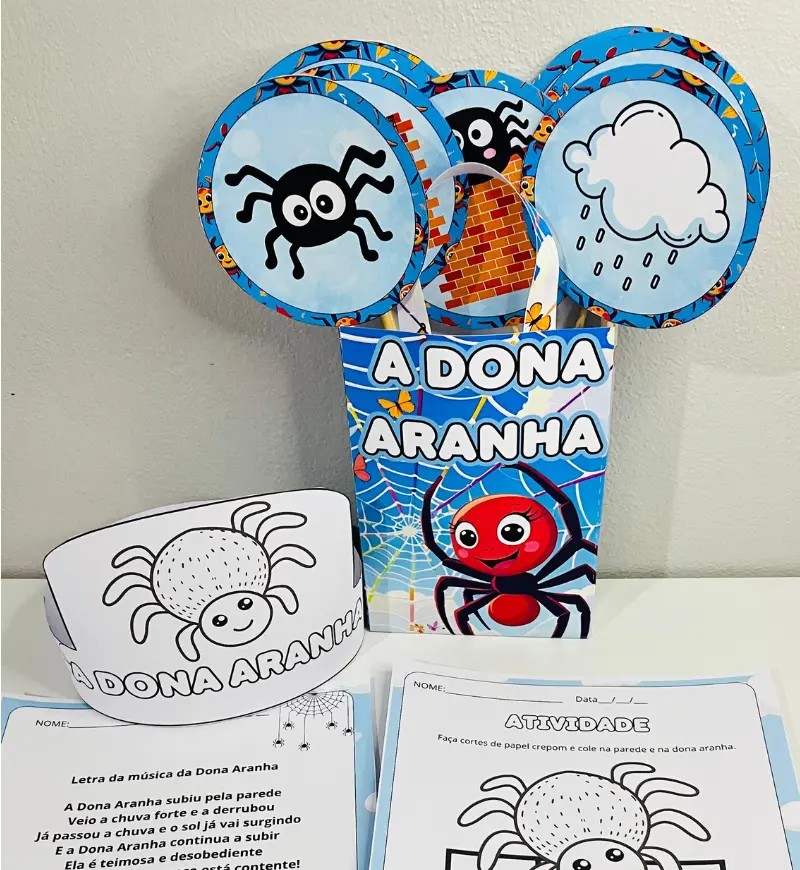 Sacola Musical Dona Aranha: PDF com Atividades para Imprimir — amostra 2: O que vem no material