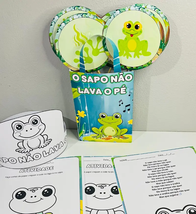 Sacola Musical O Sapo não Lava o Pé em PDF para Imprimir — amostra 2: O que vem no material