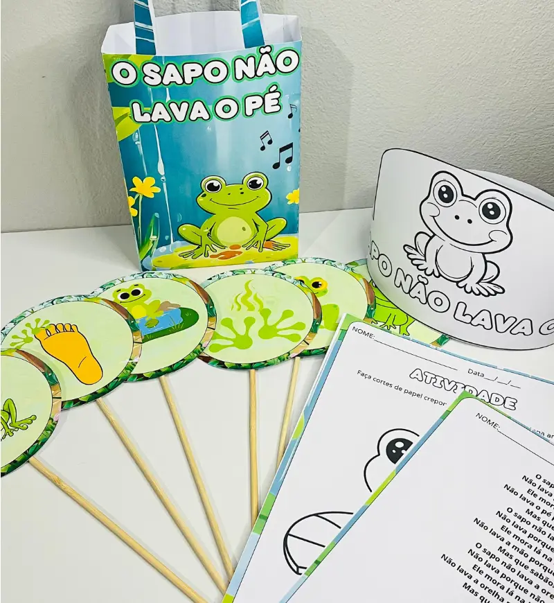 Sacola Musical O Sapo não Lava o Pé em PDF para Imprimir — Alfabetização para Educação Infantil: Transforme a cantiga O…
