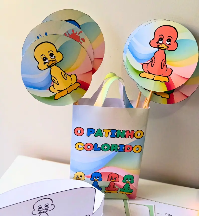 Sacola Musical Patinho Colorido: PDF para imprimir — amostra 1: Música e brincadeira com O Patinho Colorido