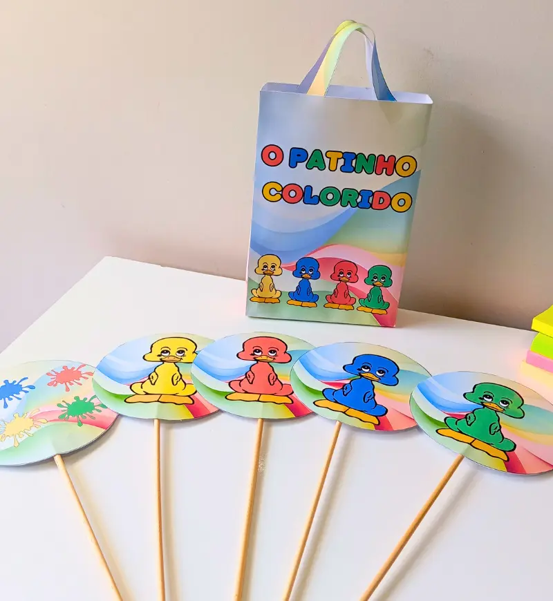 Sacola Musical Patinho Colorido: PDF para imprimir — amostra 3: Como usar em sala de aula