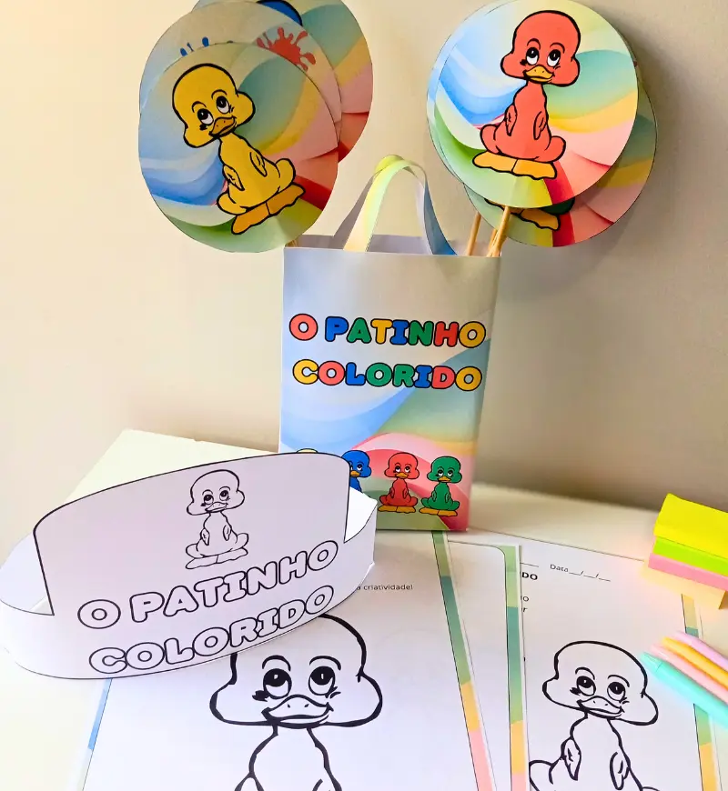 Sacola Musical Patinho Colorido: PDF para imprimir — Alfabetização para Educação Infantil: Leve a música O Patinho Colorido…