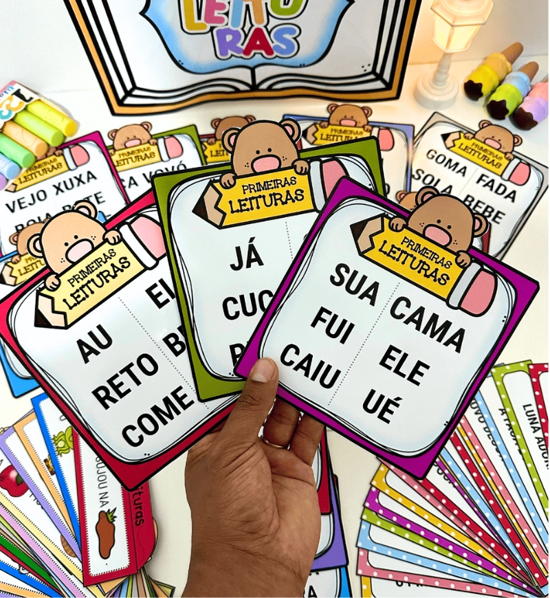 Sacola Primeiras Leituras: PDF com Fichas e Livros — amostra 5: Apoie o início da leitura com uma sacola para montar, mais…